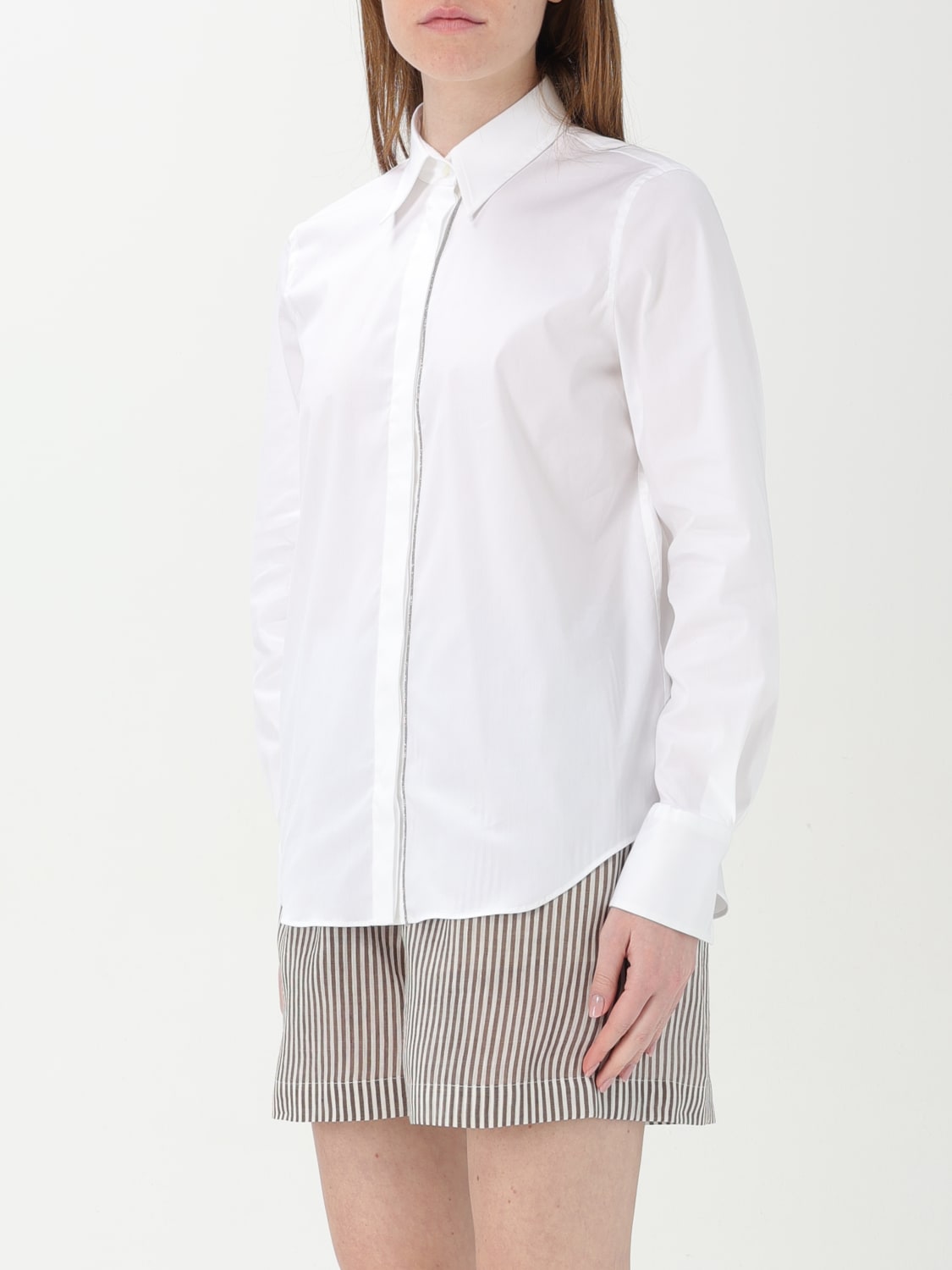 BRUNELLO CUCINELLI CAMICIA: Camicia classica Brunello Cucinelli in cotone , Bianco - Img 4
