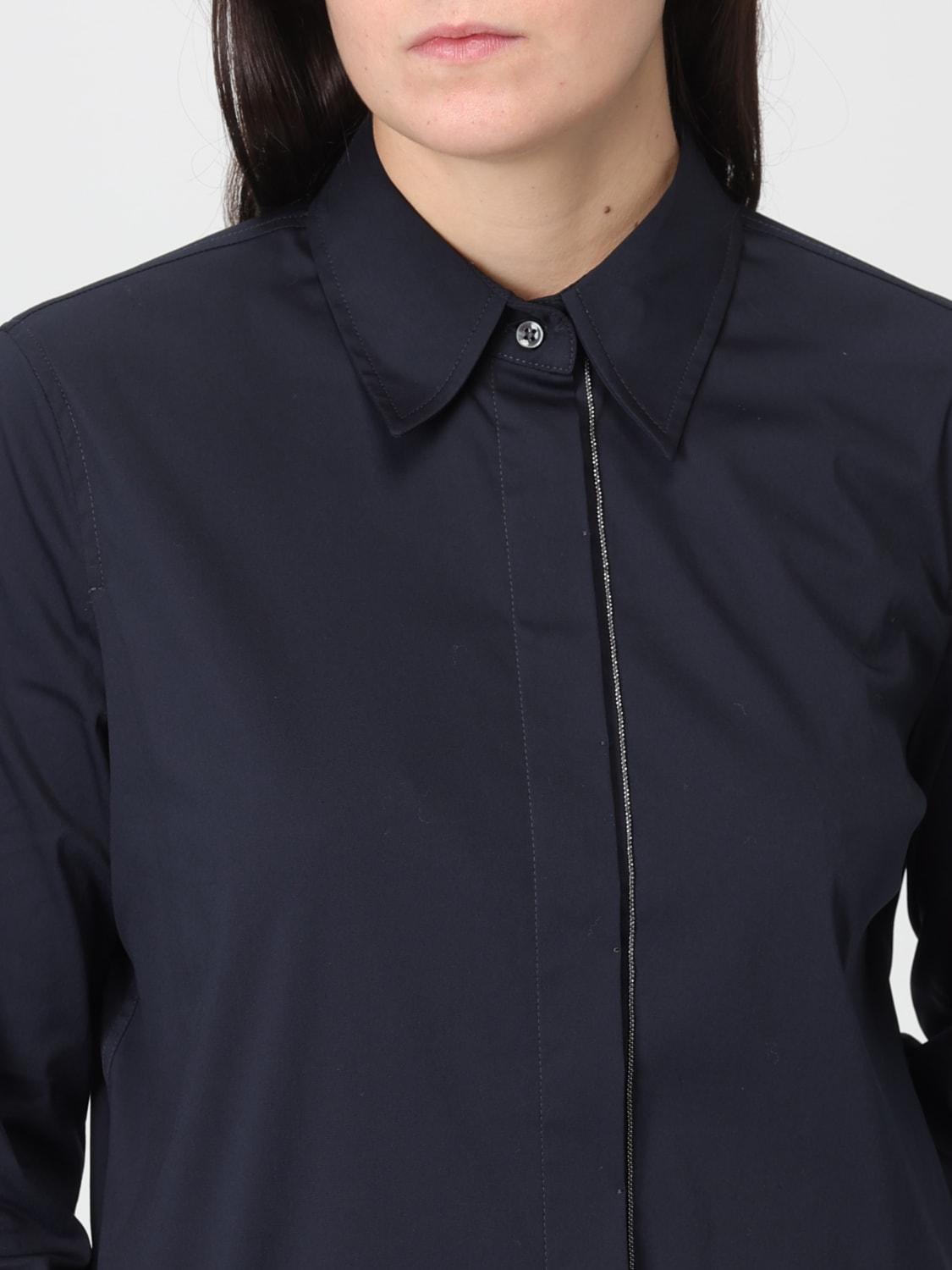 BRUNELLO CUCINELLI HEMDBLUSE: Hemdbluse damen Brunello Cucinelli, Blau - Img 5