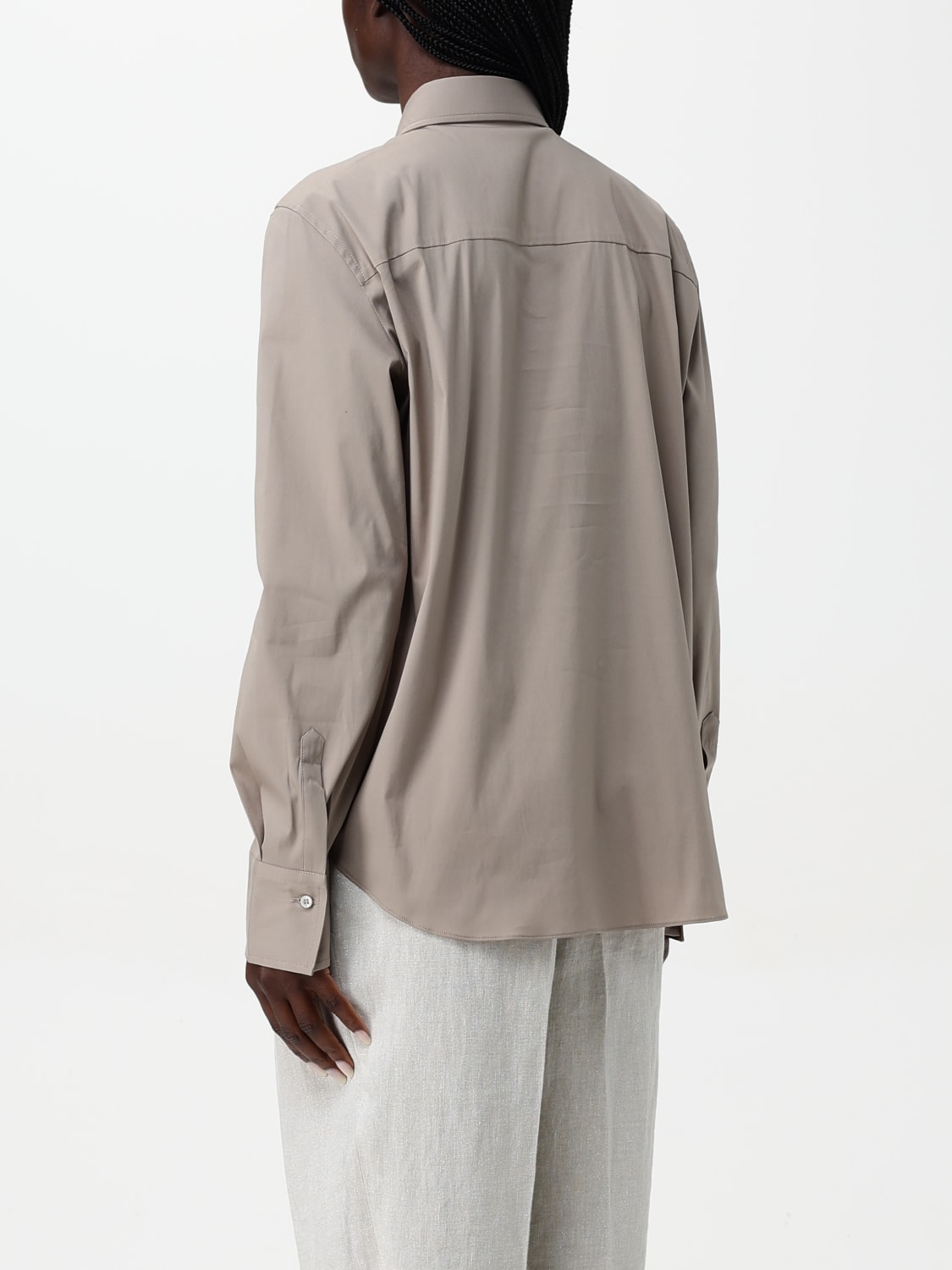 BRUNELLO CUCINELLI CHEMISE: Chemise femme Brunello Cucinelli, Marron - Img 3
