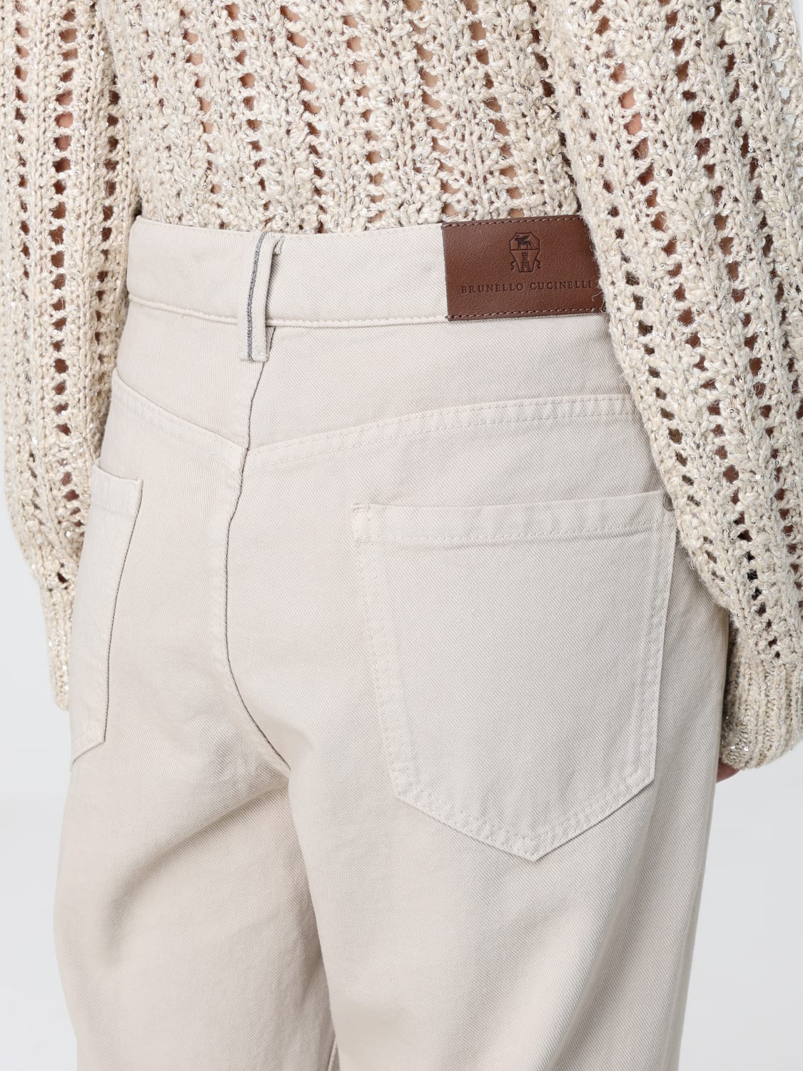 デニム・ジーパン BRUNELLO CUCINELLI Woman Jeans Ivory M0H81P5758 BRUNELLO CUCINELLI: Pants woman - Ivory | Brunello Cucinelli
