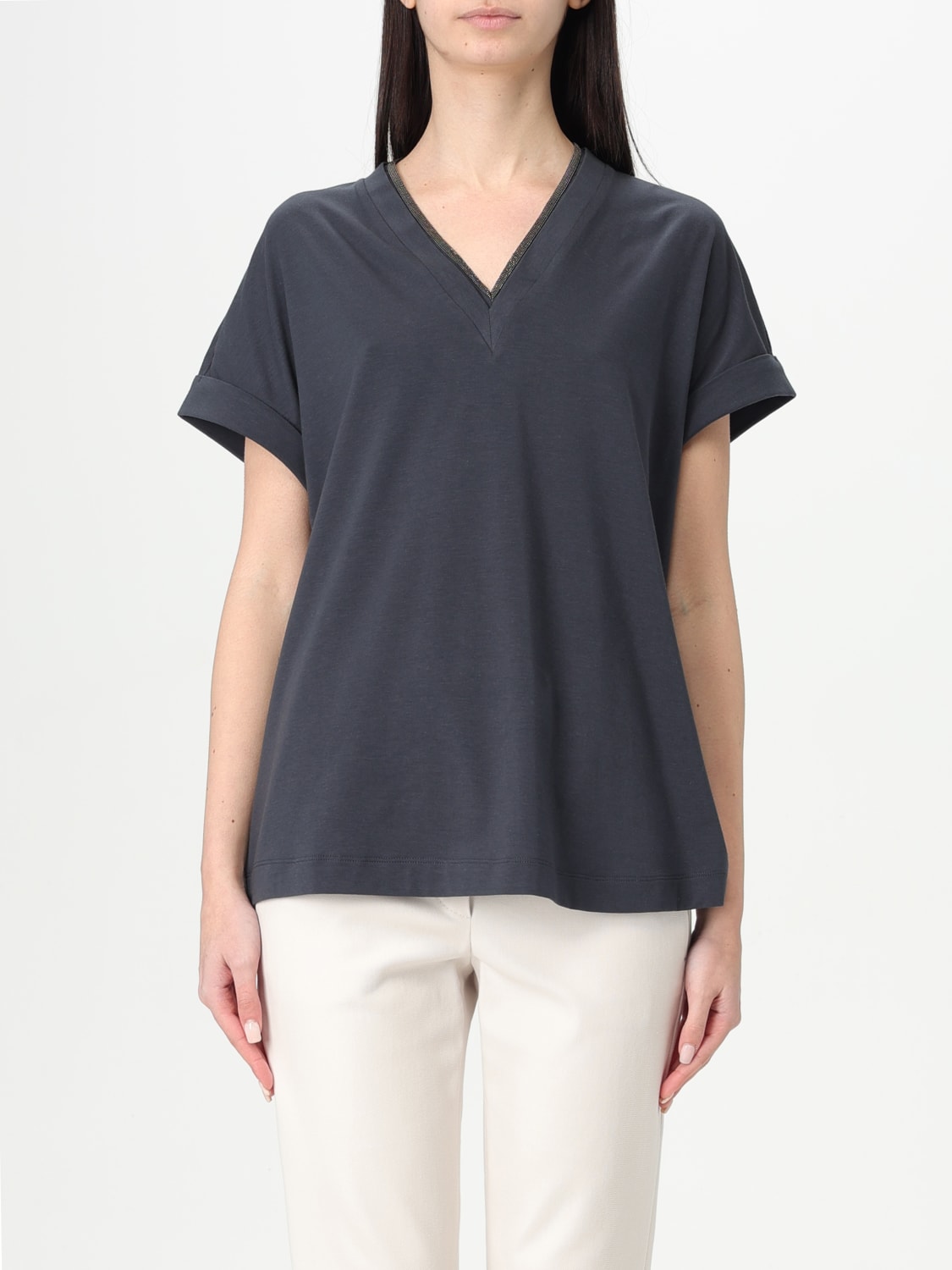 Tシャツ・カットソー BRUNELLO CUCINELLI Woman T-Shirt Blue M0T18BD222 C7186 BRUNELLO CUCINELLI: T-shirt woman - Blue | Brunello