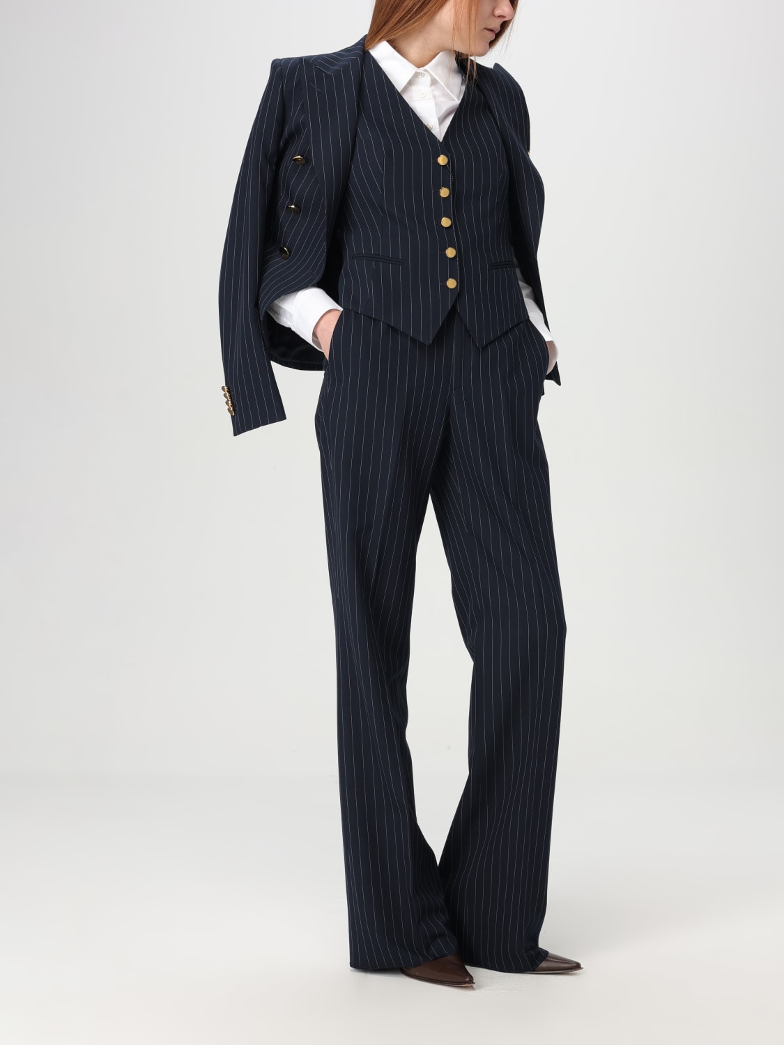 アウターその他 TAGLIATORE Woman Waistcoat Blue GISELLEM50006 B1107 TAGLIATORE: Jacket woman - Blue | Tagliatore waistcoat