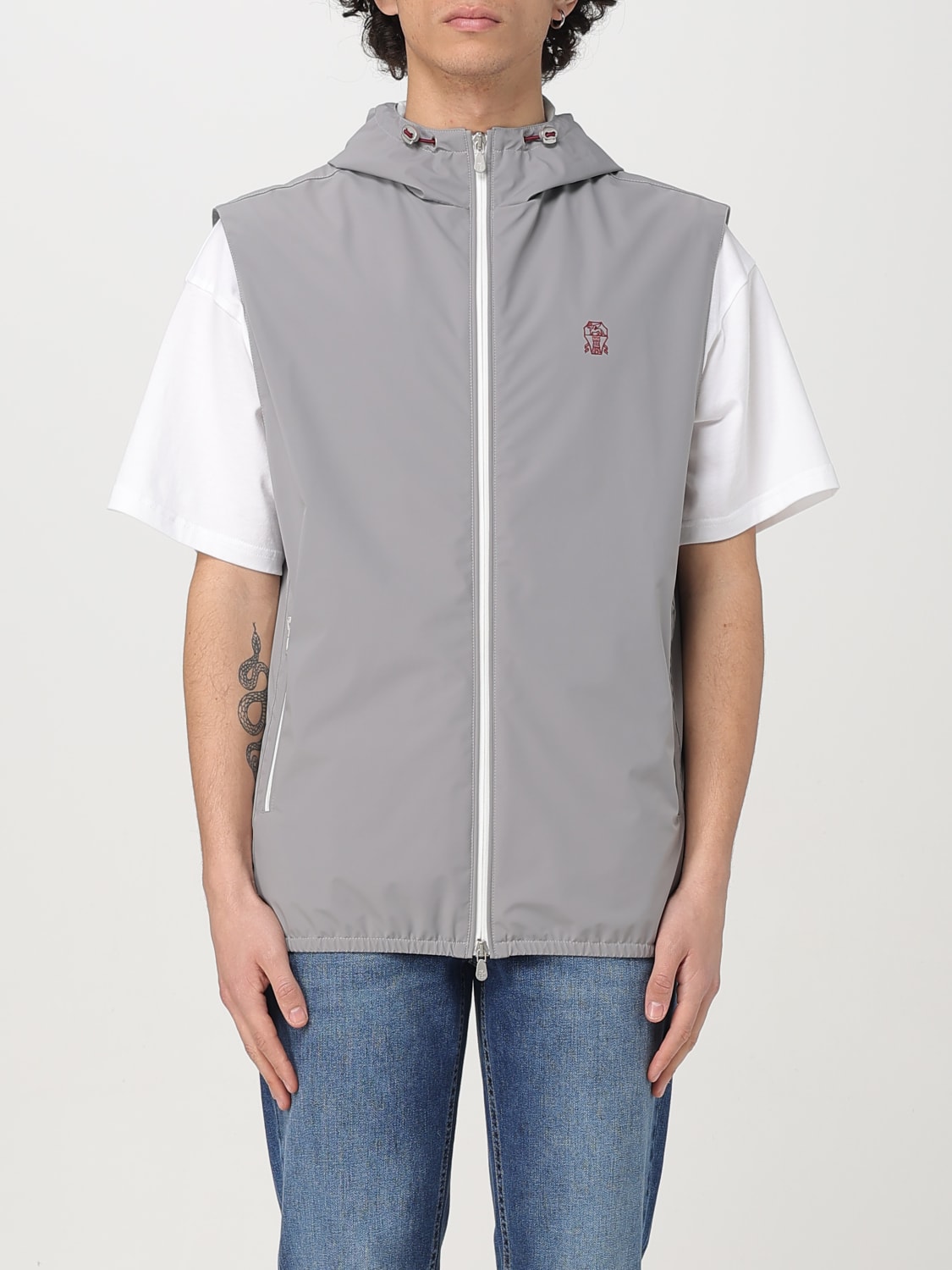 BRUNELLO CUCINELLI: Jacket men - Grey | Brunello Cucinelli