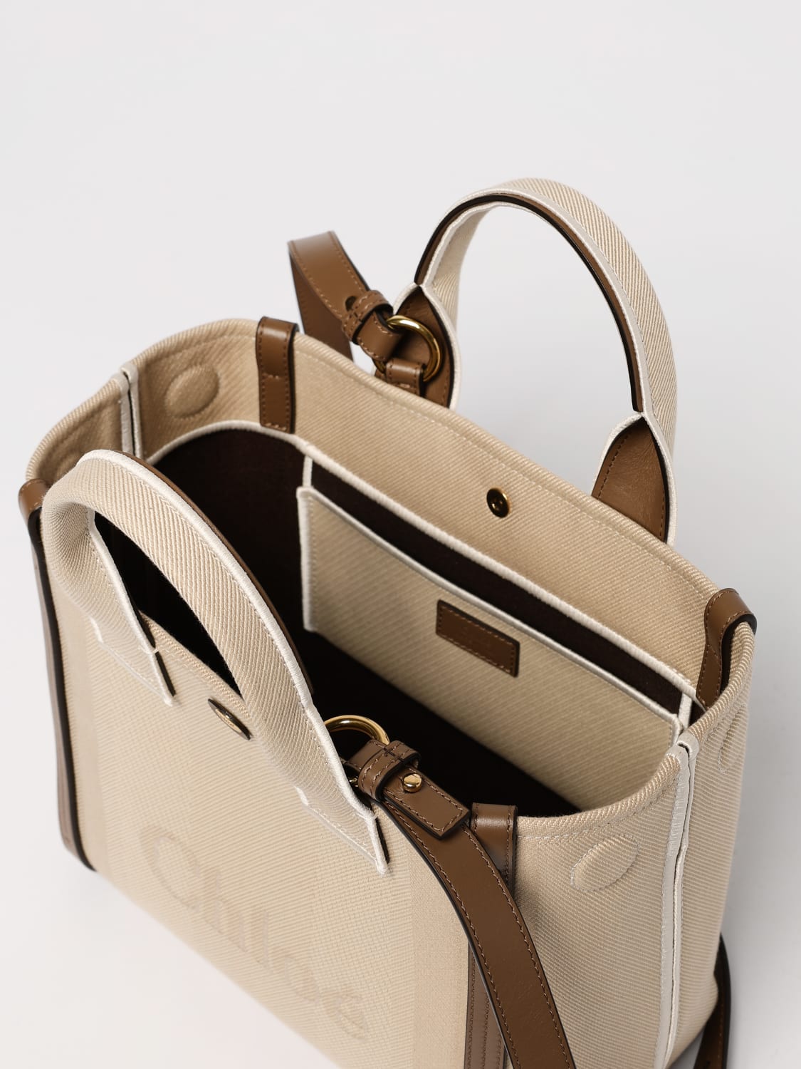 【Chloe】CARRY◆CHC25SS910O65 Chloé Carry Tote Bag In Canvas in Kohl brown | Chloé US