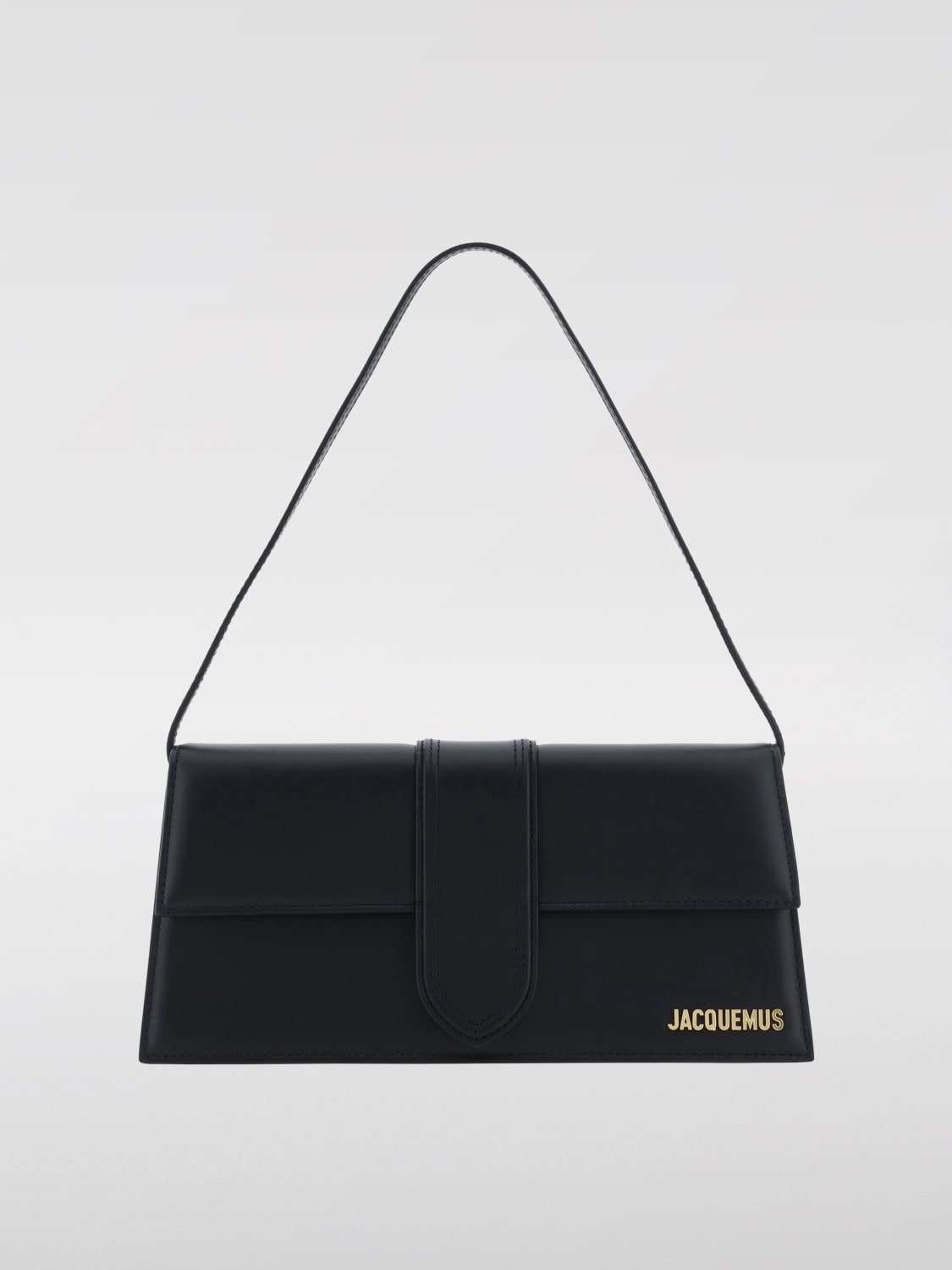 JACQUEMUS BORSA A SPALLA: Borsa Le Bambino Long Jacquemus in pelle , Nero - Img 1