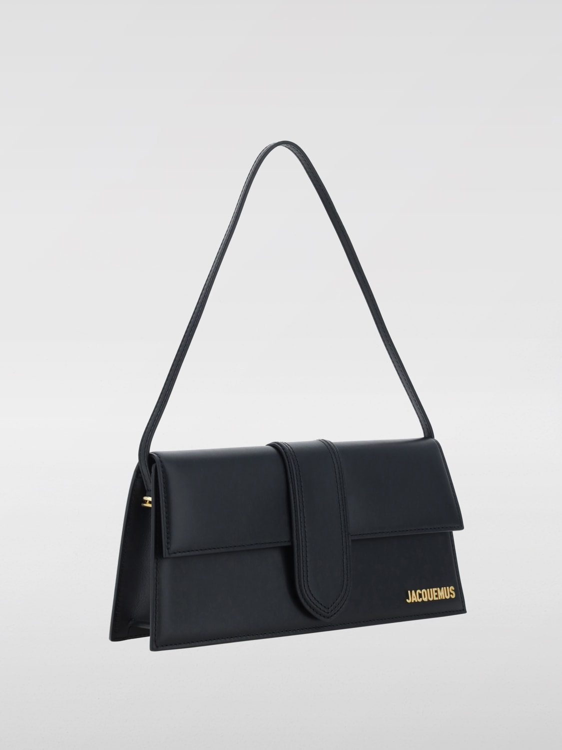 JACQUEMUS BORSA A SPALLA: Borsa Le Bambino Long Jacquemus in pelle , Nero - Img 2