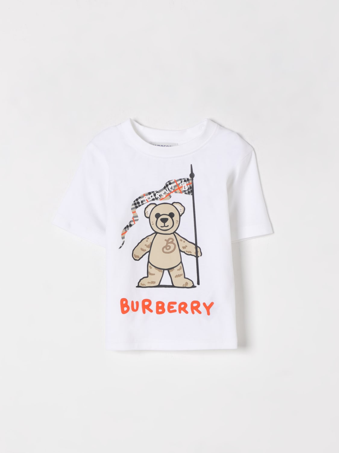 BURBERRY T-SHIRT: T-shirt kids Burberry, White - Img 1