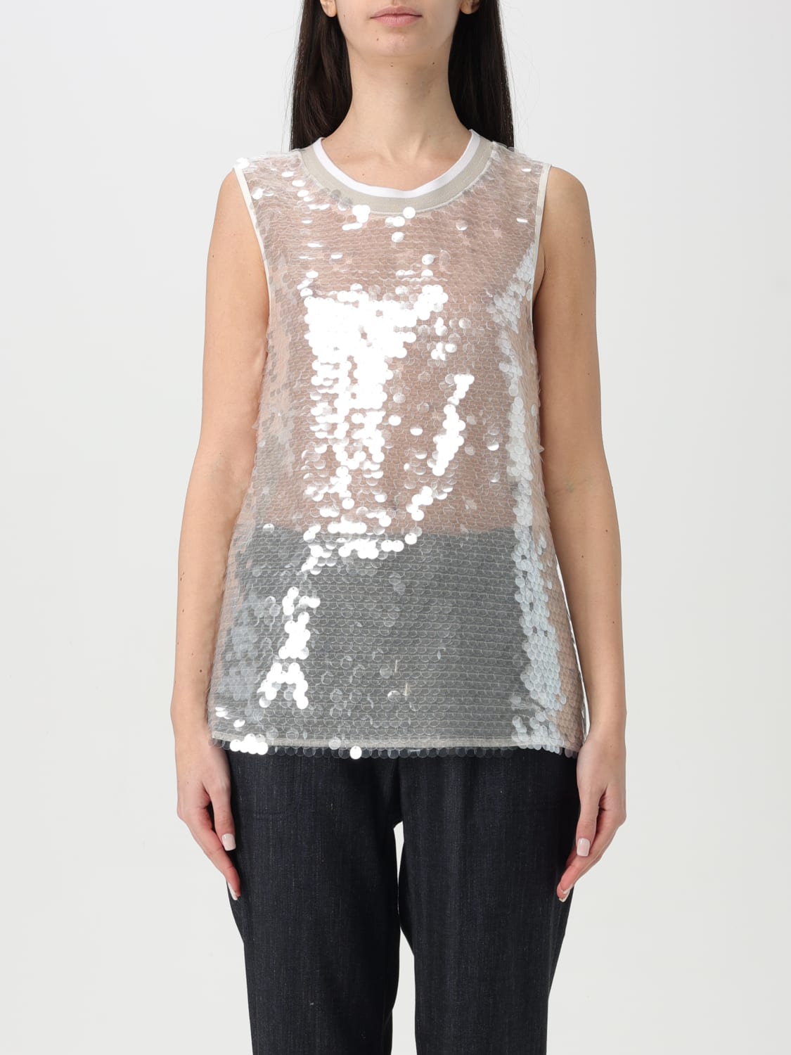 LORENA ANTONIAZZI TOP: Top mujer Lorena Antoniazzi, Blanco - Img 1