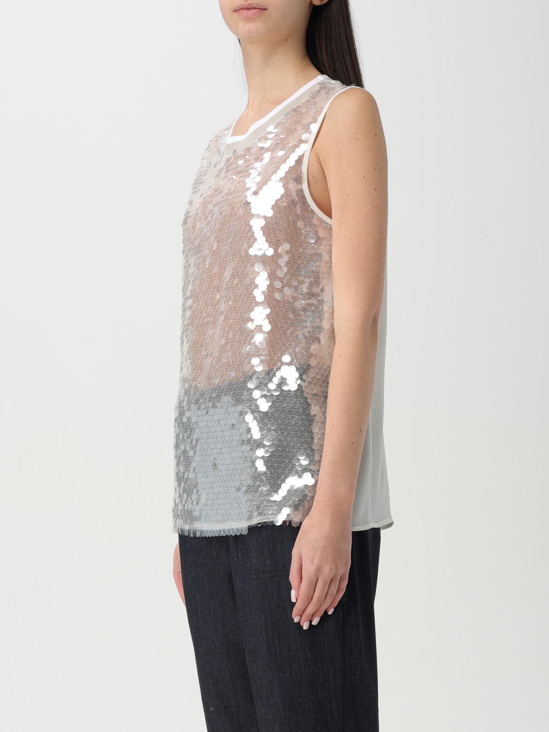 LORENA ANTONIAZZI TOP: Top mujer Lorena Antoniazzi, Blanco - Img 4