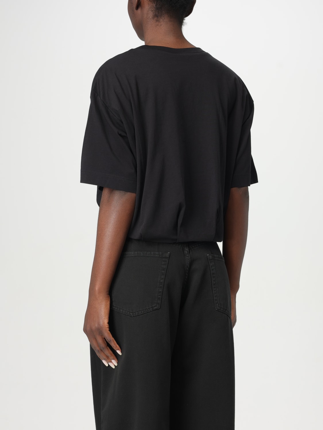 PINKO T-SHIRT: T-shirt crop con logo Pinko, Nero - Img 2
