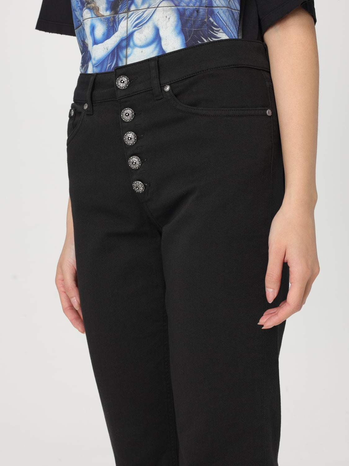 DONDUP 牛仔裤: 牛仔裤 女士 Dondup, 黑色 - Img 3