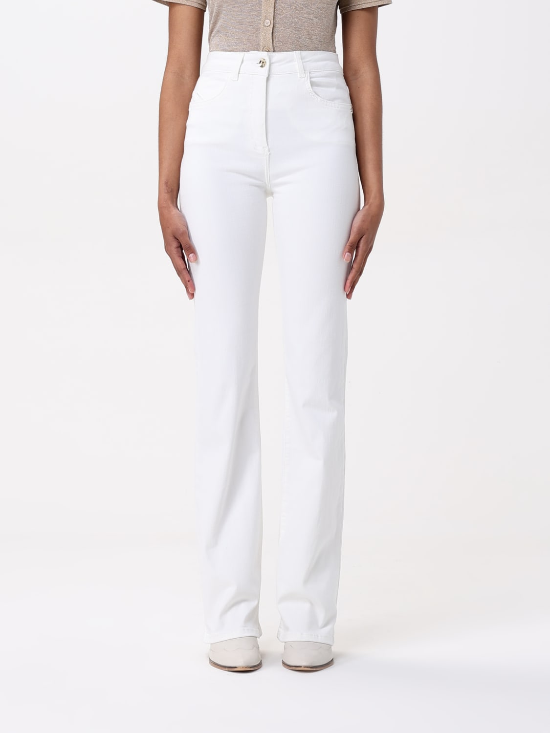 パンツ PATRIZIA PEPE Women Straight Pants CP0509DS04W146 White Straight crepe pants
