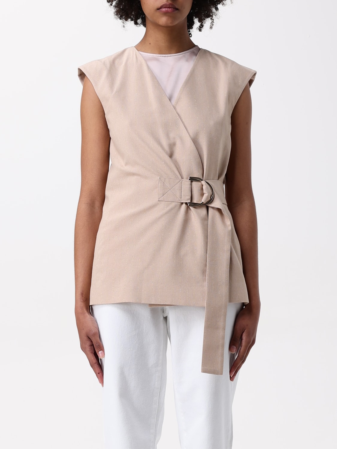 アウターその他 LIU JO Woman Waistcoat Brown CA5347T1973 A4326 LIU JO: Jacket woman - Brown | Liu Jo waistcoat CA5347T1973