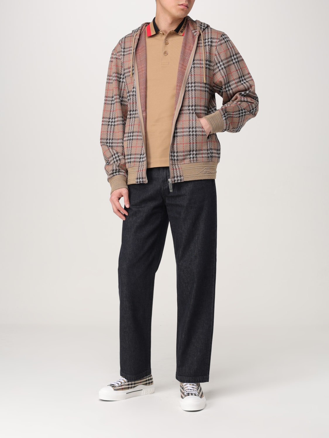 BURBERRY: Jacket men - Brown | Burberry sweatshirt 8102881