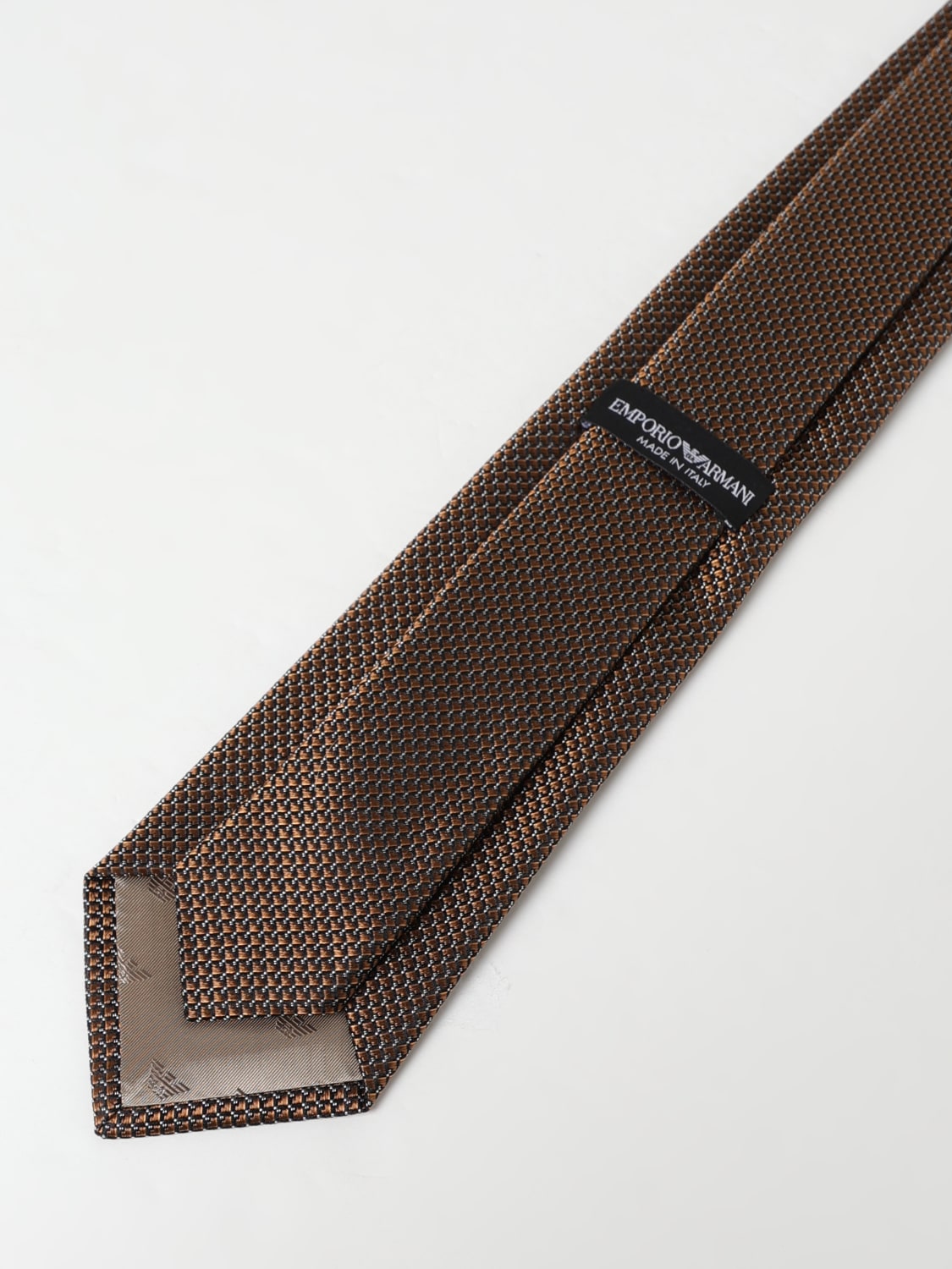 EMPORIO ARMANI CRAVATTA: Cravatta Emporio Armani in seta jacquard , Marrone - Img 2