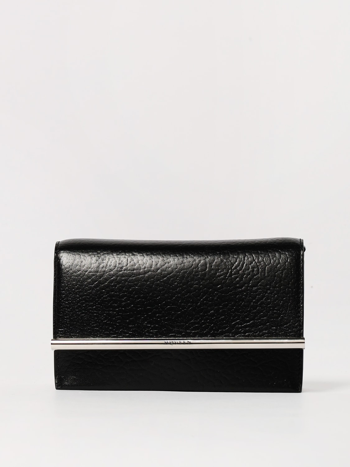 MCQUEEN BORSA MINI: Borsa McQueen in pelle a grana , Nero - Img 1