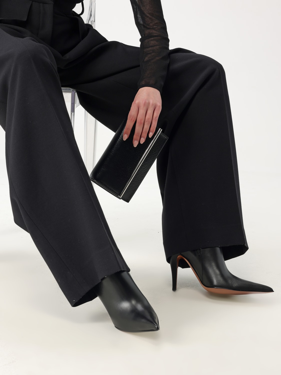 MCQUEEN BORSA MINI: Borsa McQueen in pelle a grana , Nero - Img 2