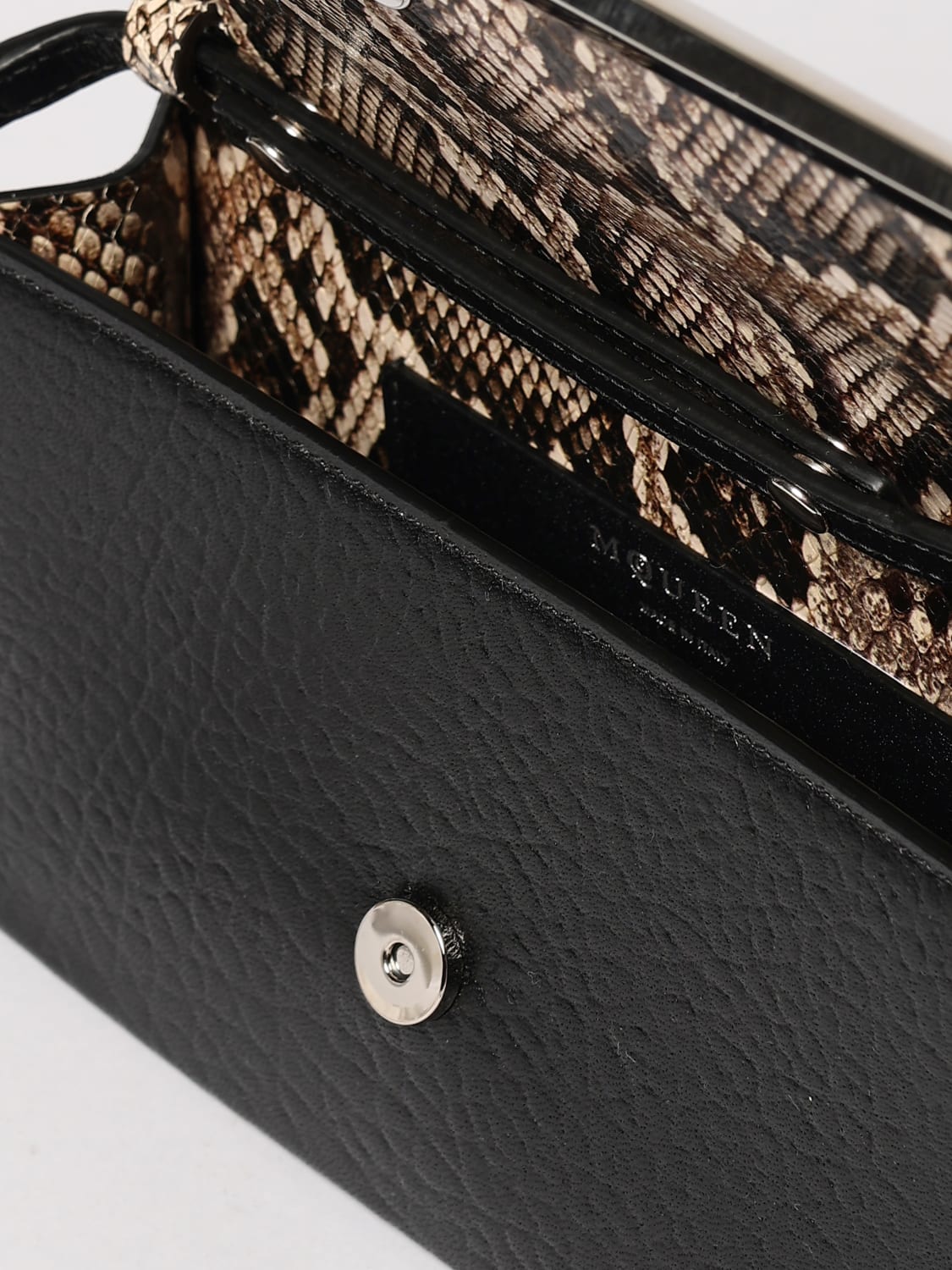 MCQUEEN BORSA MINI: Borsa McQueen in pelle a grana , Nero - Img 5