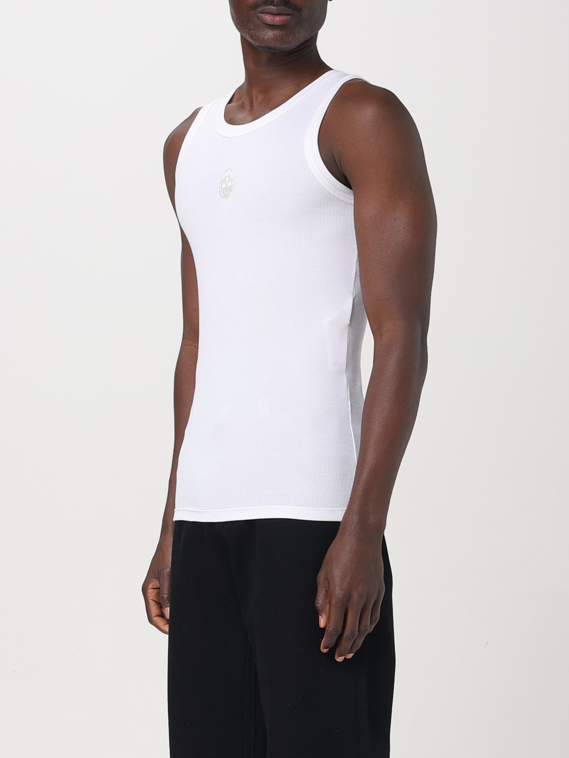 Tシャツ・カットソー ALEXANDER MCQUEEN WHITE STRETCH COTTON TANK TOP MCQUEEN: stretch cotton tank top - White | McQueen t-shirt