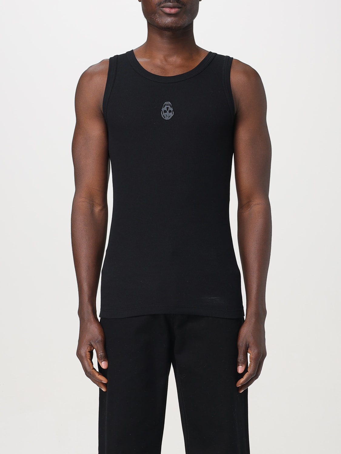 Tシャツ・カットソー ALEXANDER MCQUEEN Black Stretch Cotton Tank Top MCQUEEN: stretch cotton tank top - Black | McQueen t-shirt