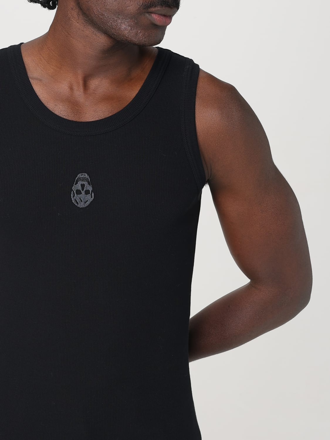 Tシャツ・カットソー ALEXANDER MCQUEEN Black Stretch Cotton Tank Top MCQUEEN: stretch cotton tank top - Black | McQueen t-shirt