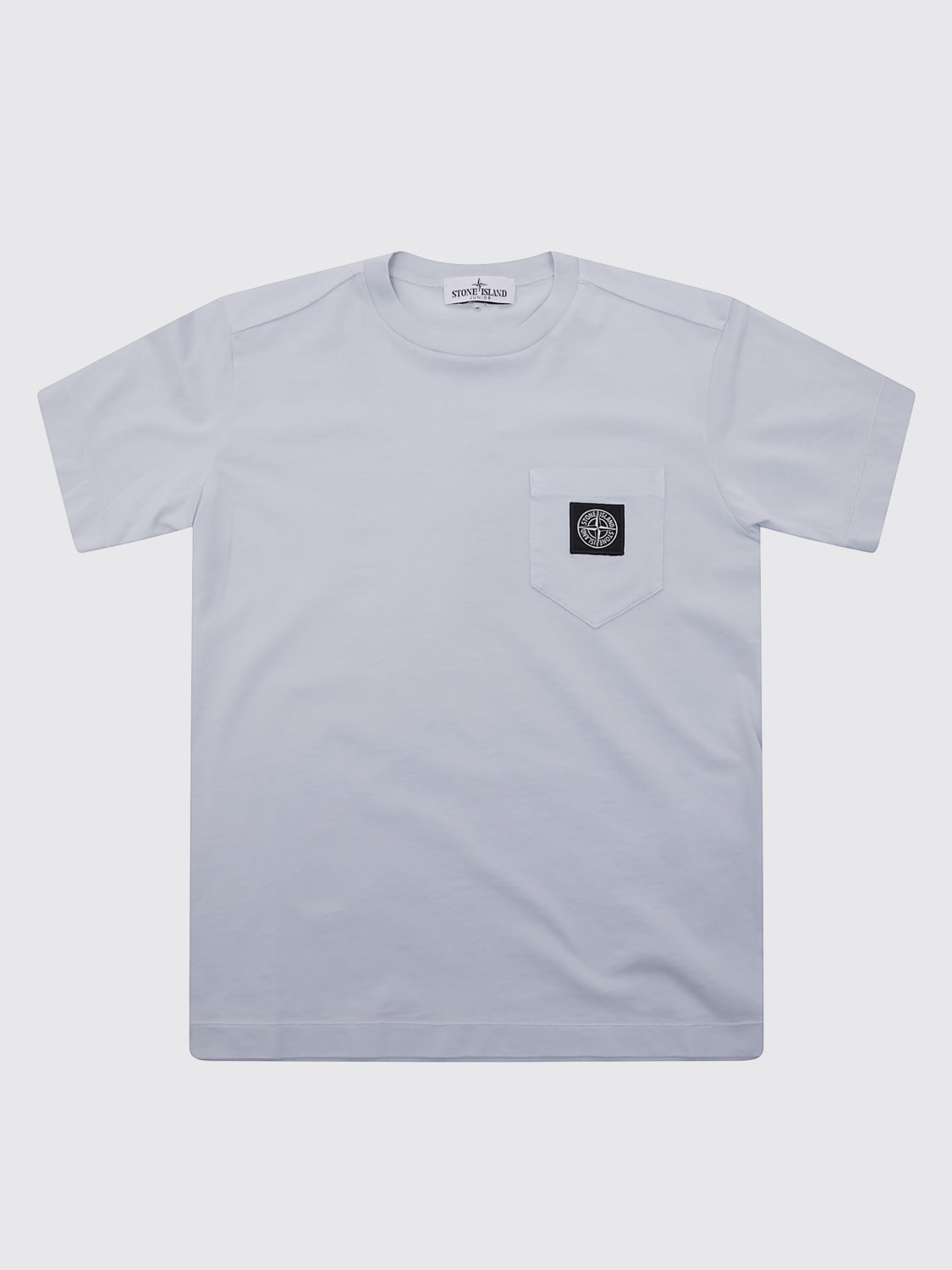 STONE ISLAND JUNIOR T-SHIRT: T-shirt in cotone sfumato con logo Stone Island Junior, Blue - Img 1