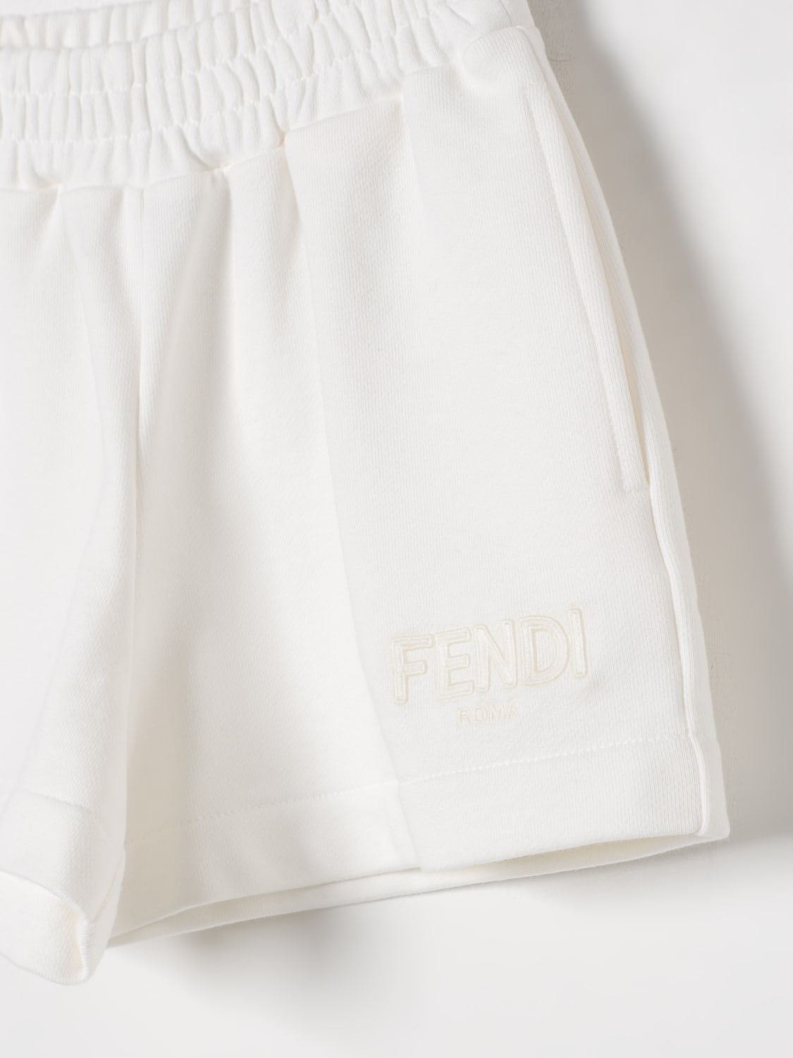 FENDI SHORTS: Shorts kinder Fendi, Weiß - Img 3