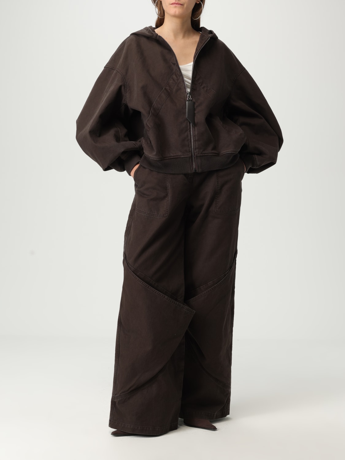 THE ATTICO PANTALONI: Pantalone The Attico in cotone , Marrone - Img 2