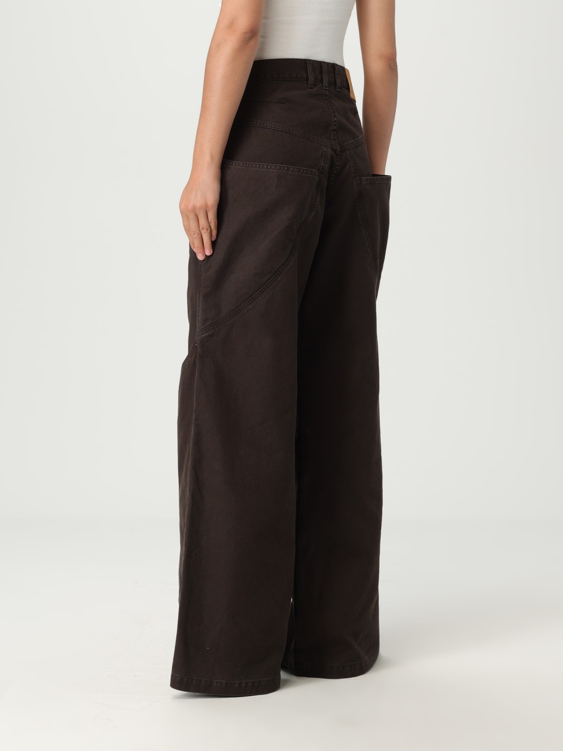 THE ATTICO PANTALONI: Pantalone The Attico in cotone , Marrone - Img 3