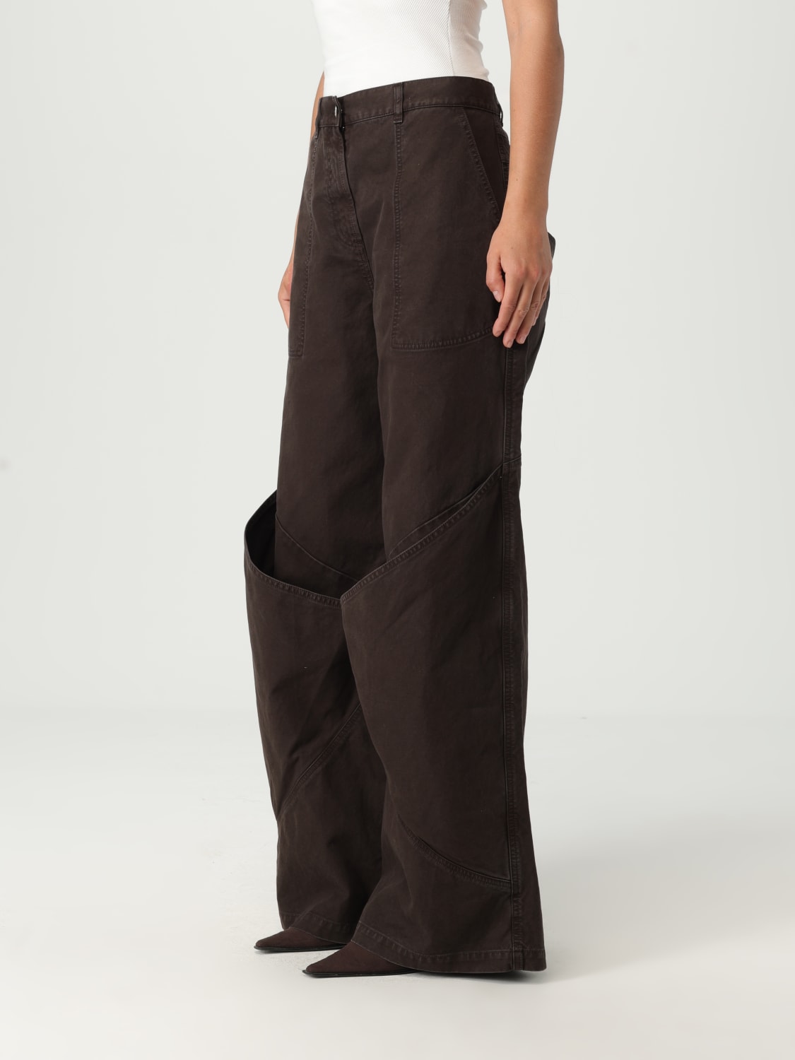 THE ATTICO PANTALONI: Pantalone The Attico in cotone , Marrone - Img 4