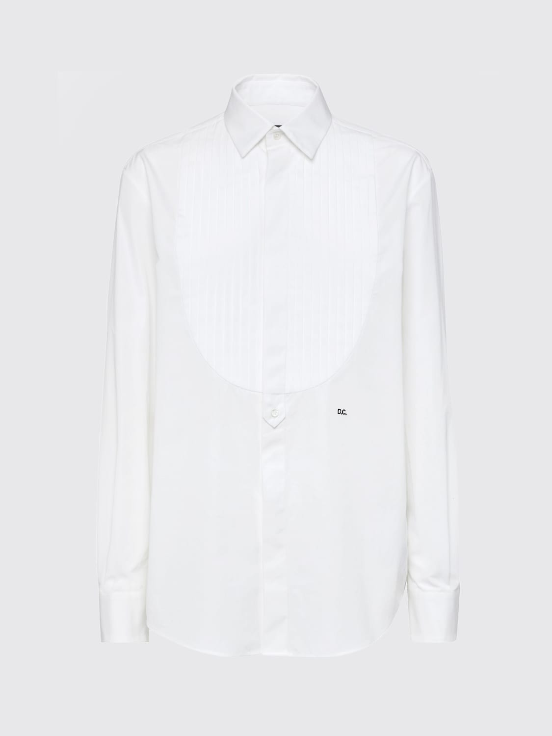 DSQUARED2 CAMICIA: Camicia Dsquared2 in cotone con plastron a righe , Bianco - Img 1