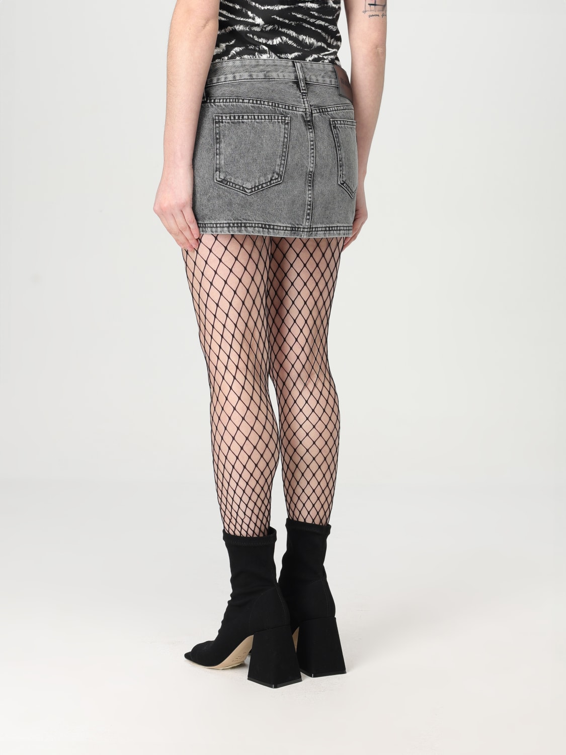 THE ATTICO GONNA: Gonna mini The Attico in denim , Nero - Img 3