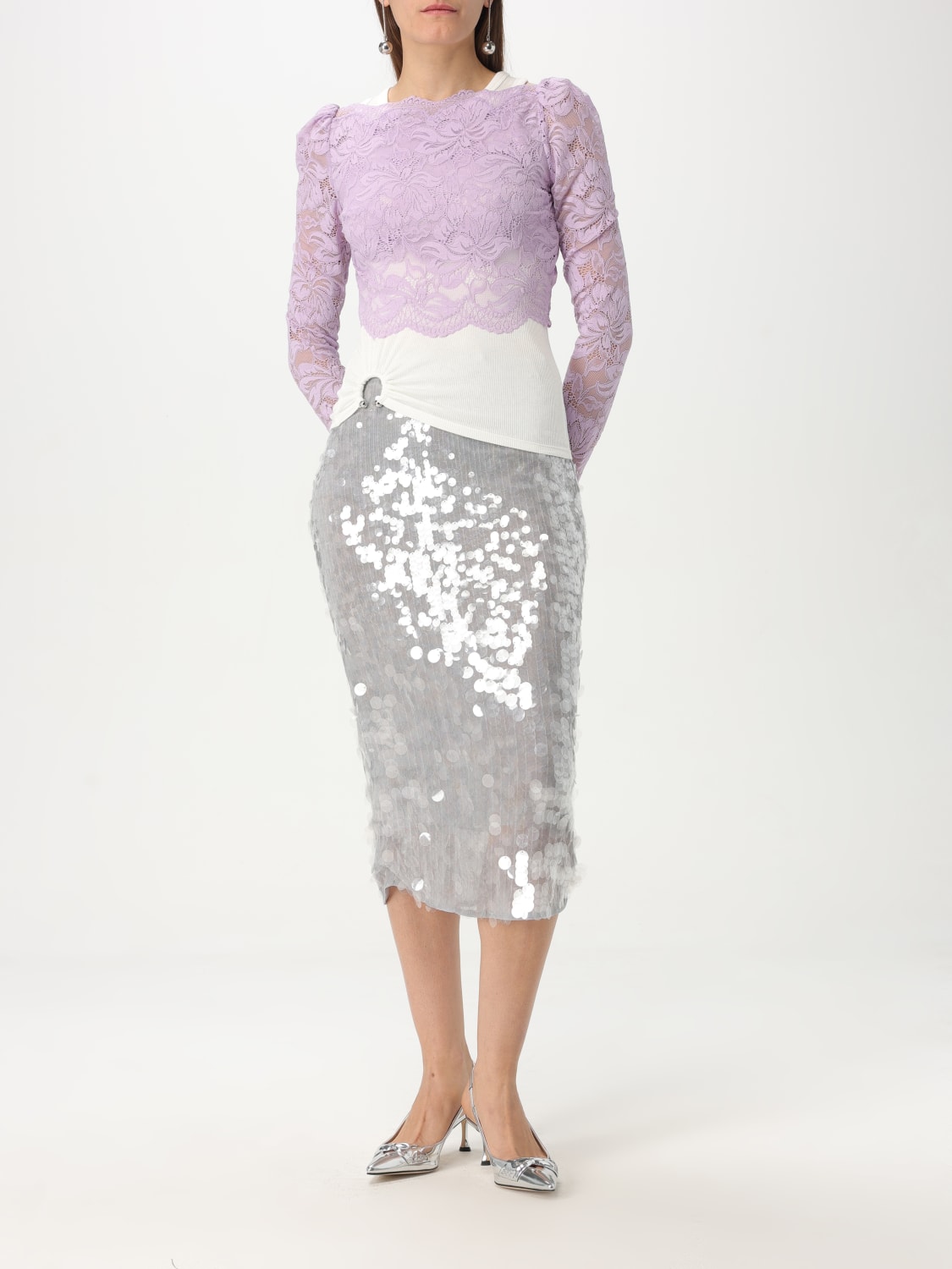 RABANNE TOP: Rabanne stretch cotton top, White - Img 2