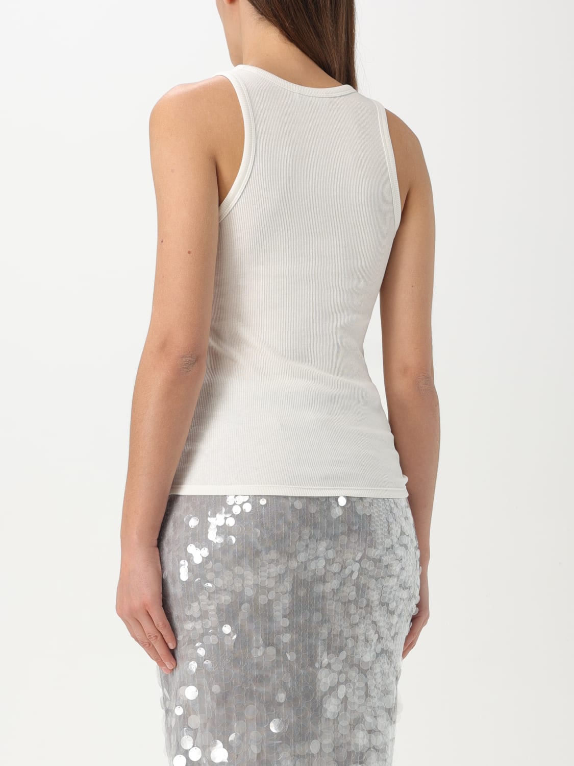 RABANNE TOP: Rabanne stretch cotton top, White - Img 3