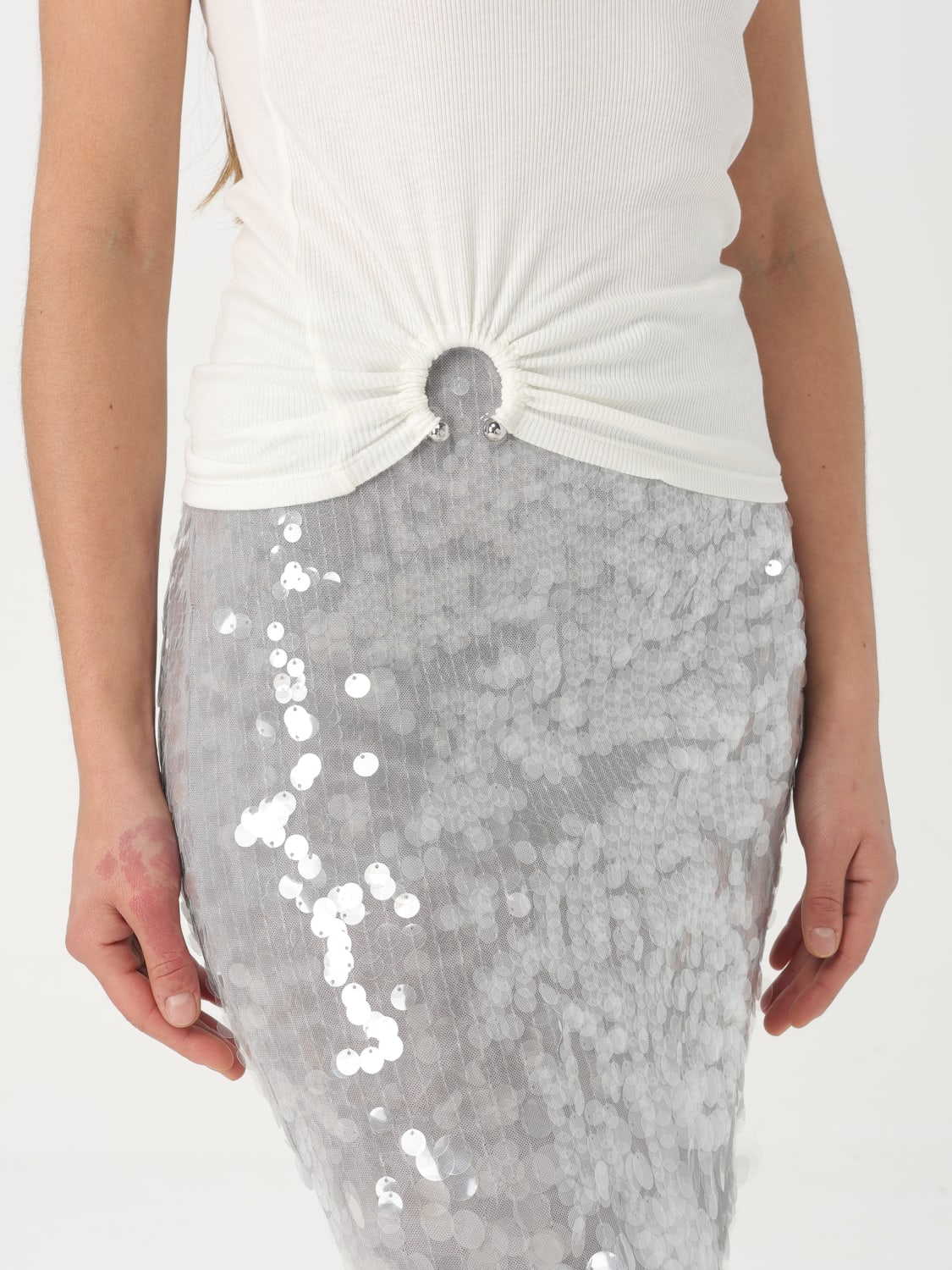 RABANNE TOP: Rabanne stretch cotton top, White - Img 5