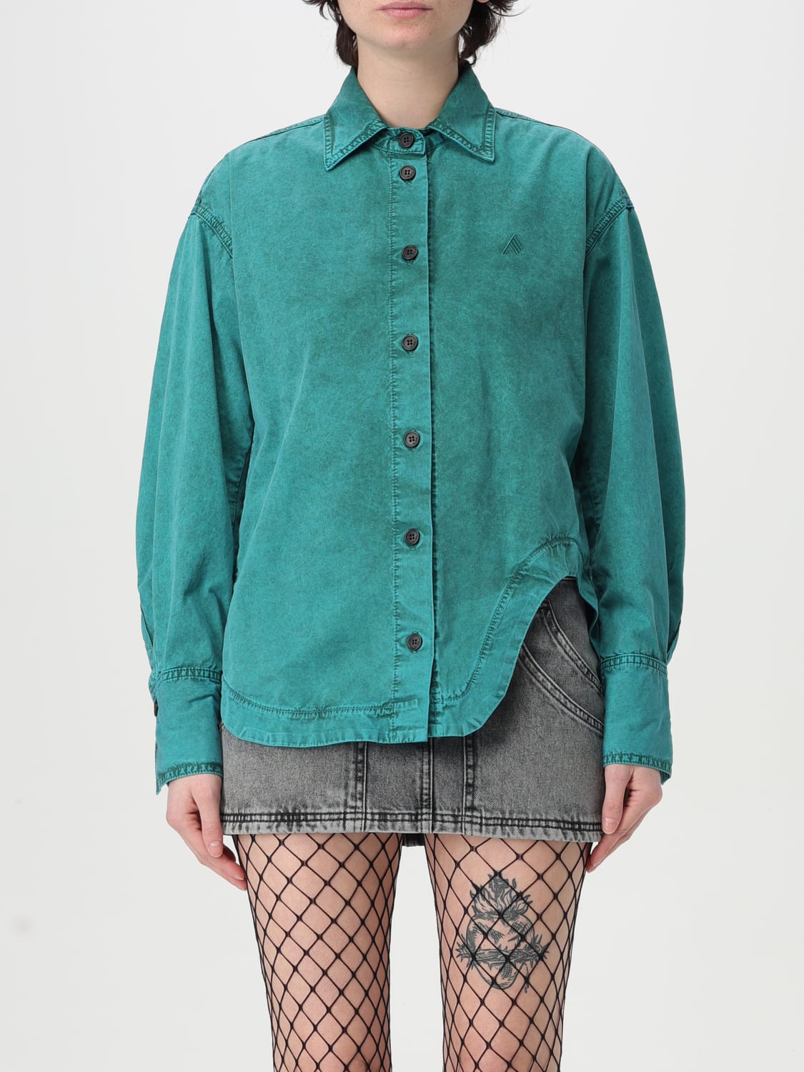 ジャケット THE ATTICO Women Jackets 250WCB00074 DDC098AA017 Green Buy The Attico logo-embroidered jacket (250WCB00074