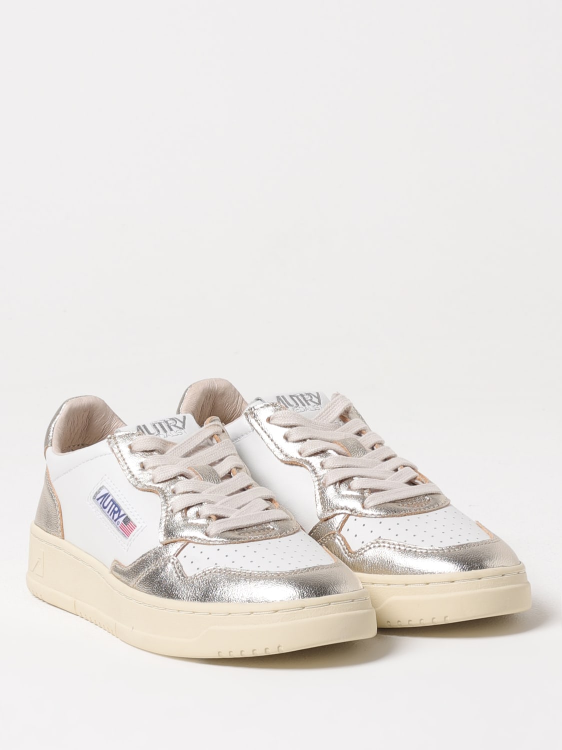 スニーカー AUTRY Women Sneakers AULWWB16 White AUTRY Medalist Low Sneakers in Leather Bicolor White and