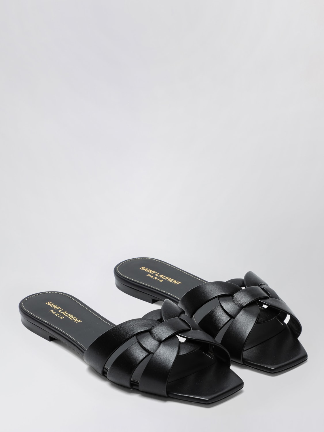 SAINT LAURENT HEELED SANDAL: Flat sandals woman Saint Laurent, Black - Img 2