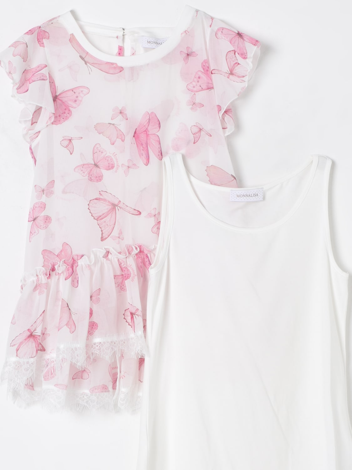 MONNALISA TOP: Top enfant Monnalisa, Jaune Crème - Img 3