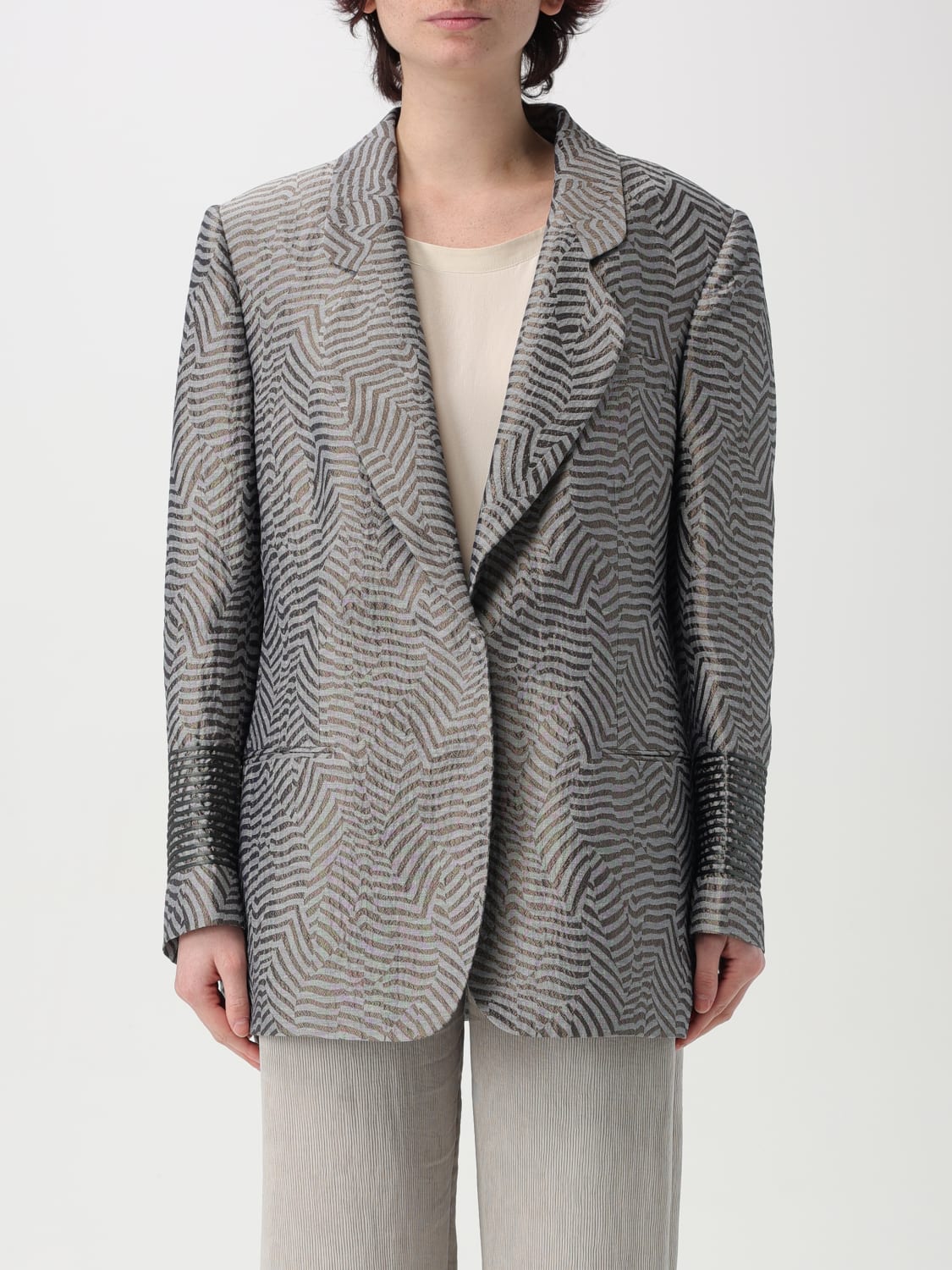 アウターその他 GIORGIO ARMANI Woman Blazer Charcoal GW000844TE13692 F8009 GIORGIO ARMANI: Jacket woman - Charcoal | Giorgio Armani