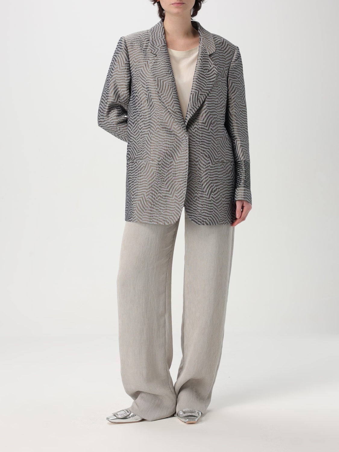 アウターその他 GIORGIO ARMANI Woman Blazer Charcoal GW000844TE13692 F8009 GIORGIO ARMANI: Jacket woman - Charcoal | Giorgio Armani
