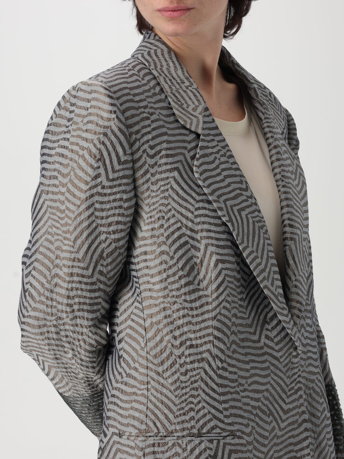 アウターその他 GIORGIO ARMANI Woman Blazer Charcoal GW000844TE13692 F8009 GIORGIO ARMANI: Jacket woman - Charcoal | Giorgio Armani