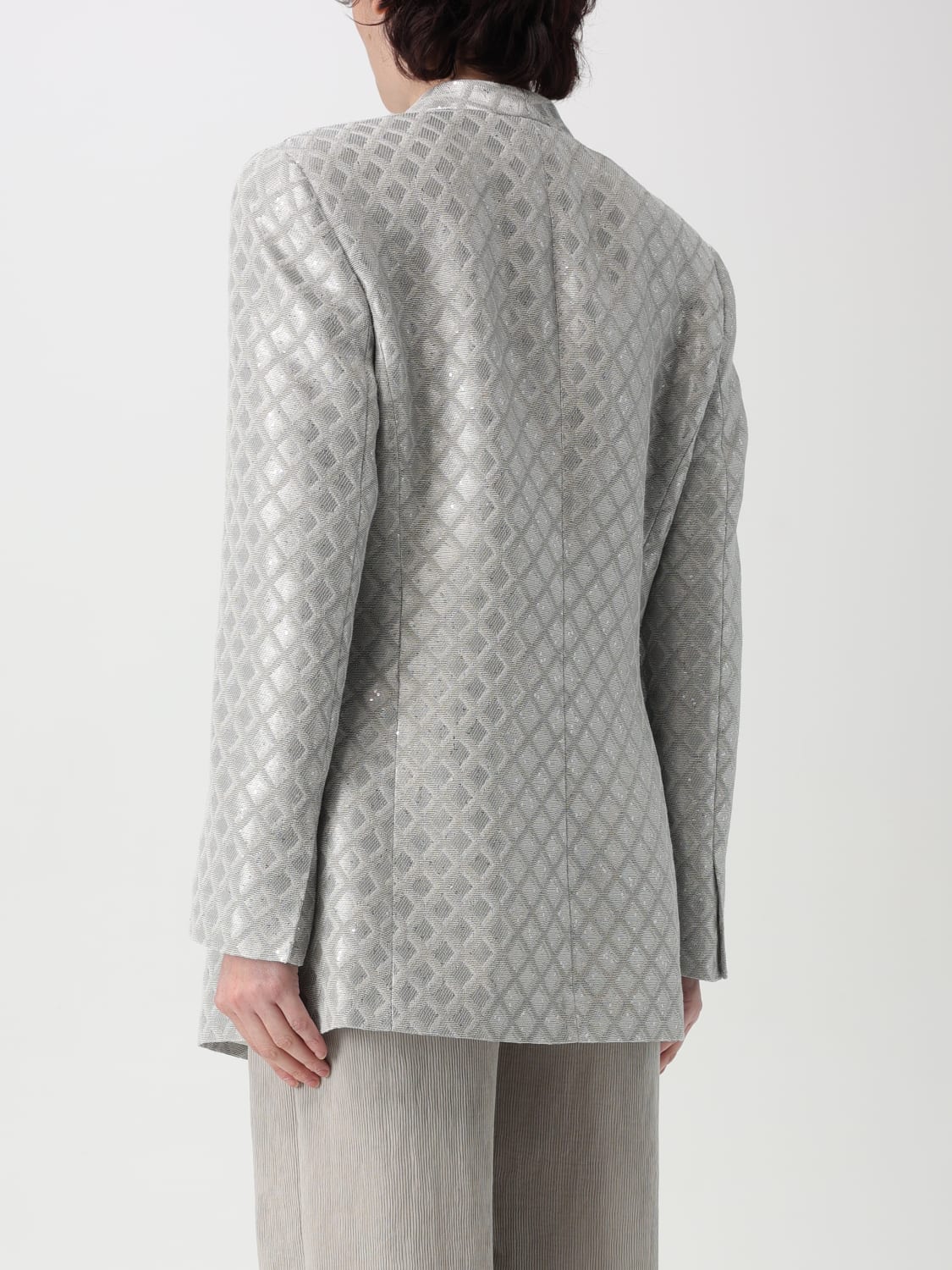 GIORGIO ARMANI BLAZER: Jacket woman Giorgio Armani, Grey - Img 3