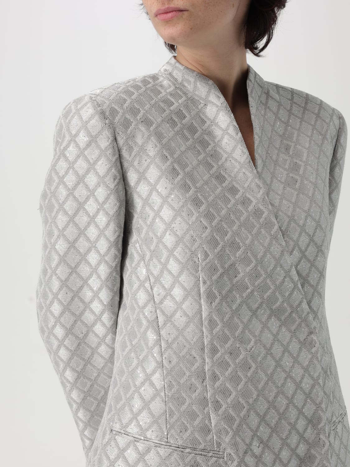 GIORGIO ARMANI BLAZER: Jacket woman Giorgio Armani, Grey - Img 5