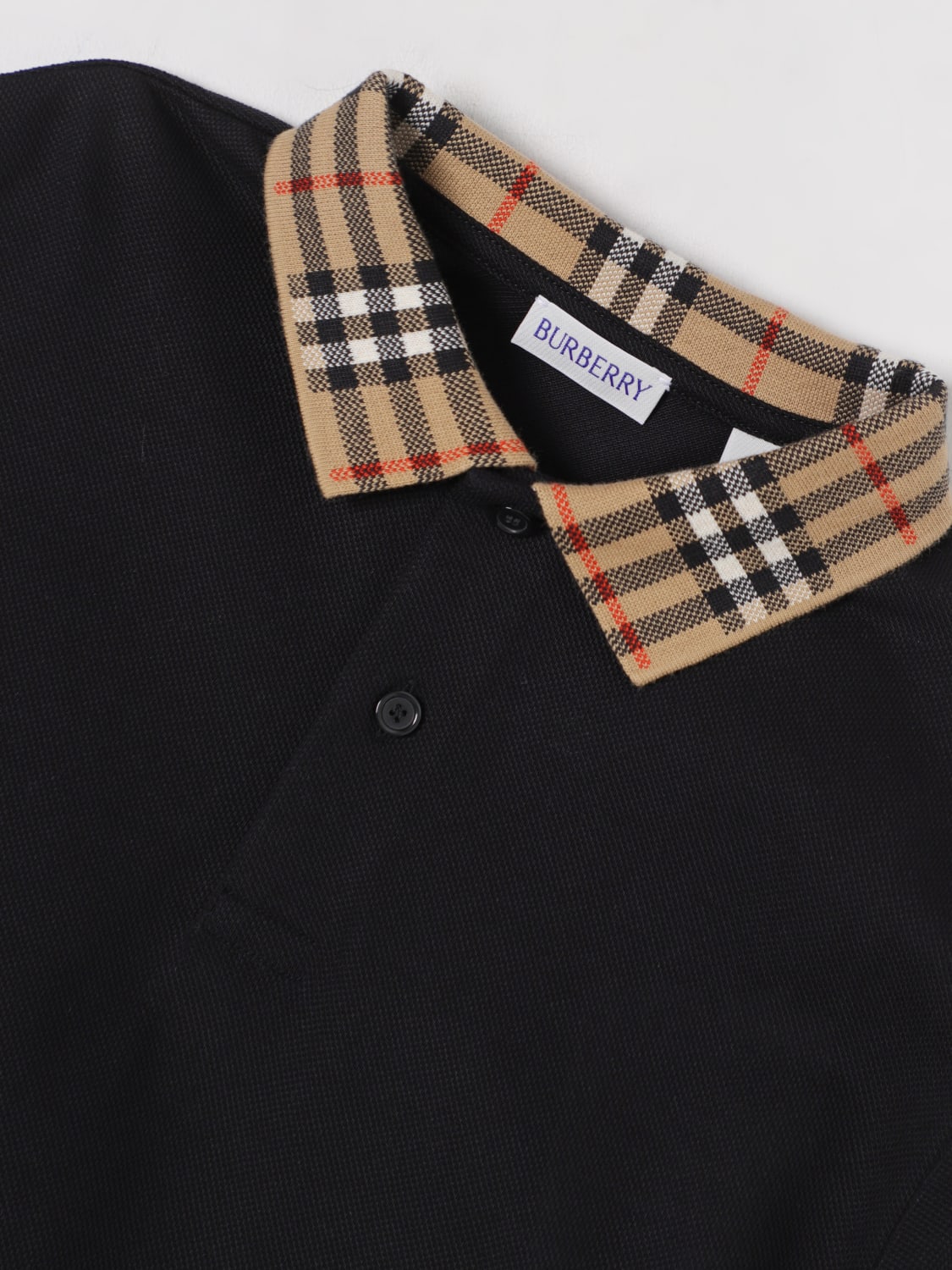 BURBERRY POLO SHIRT: T-shirt kids Burberry, Black - Img 3