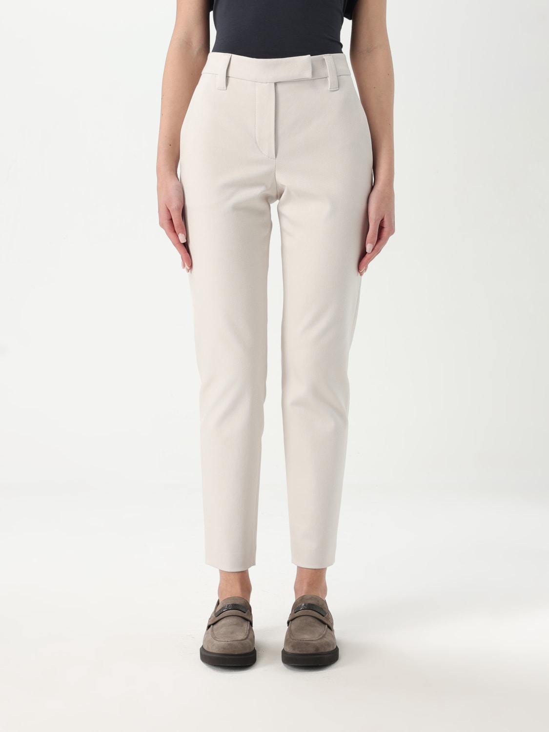 パンツ BRUNELLO CUCINELLI Women Straight Pants MA126P7258 C7496 Bei BRUNELLO CUCINELLI: Pants woman - Beige | Brunello Cucinelli