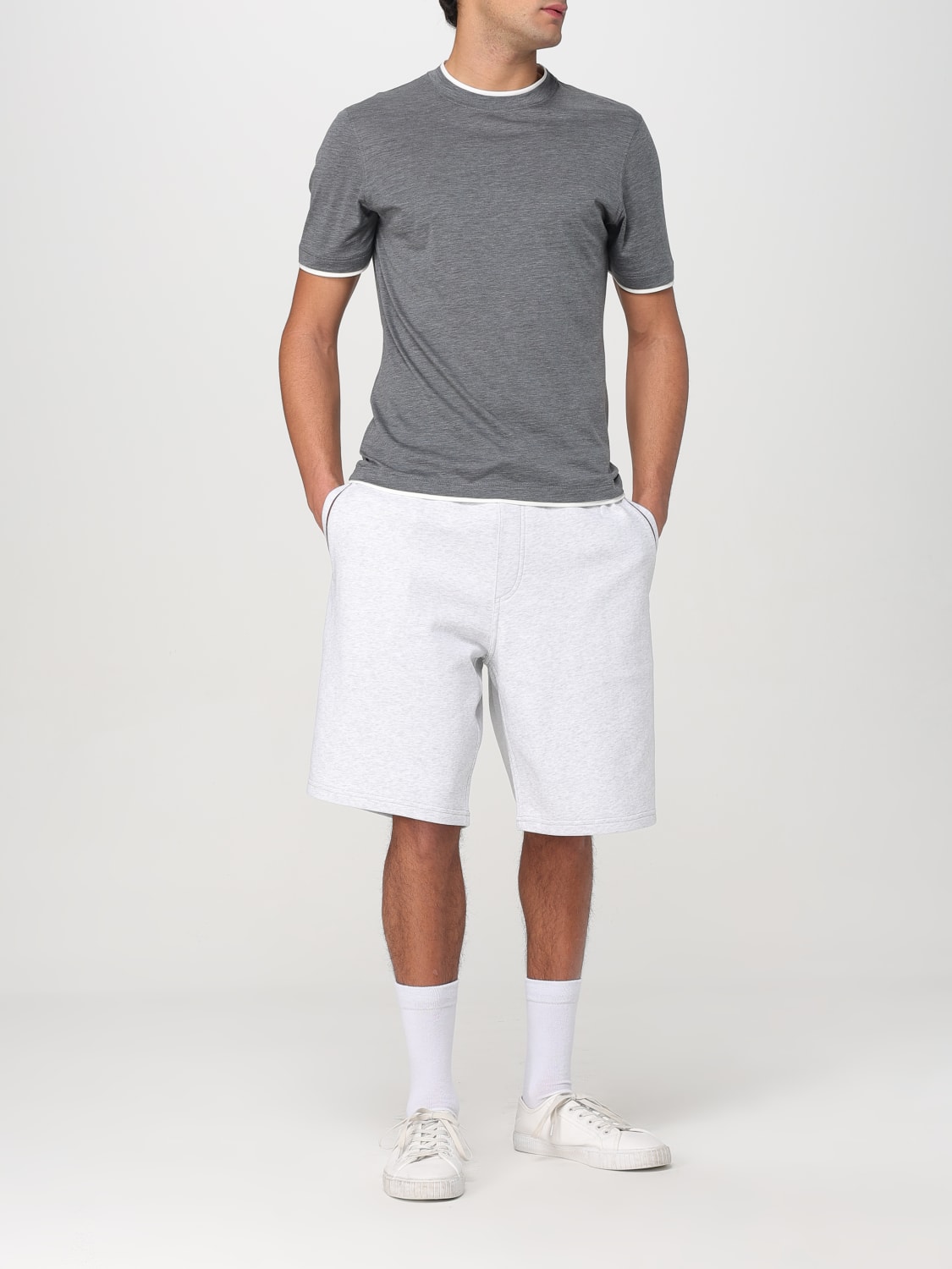 BRUNELLO CUCINELLI: T-shirt men - Grey | Brunello Cucinelli