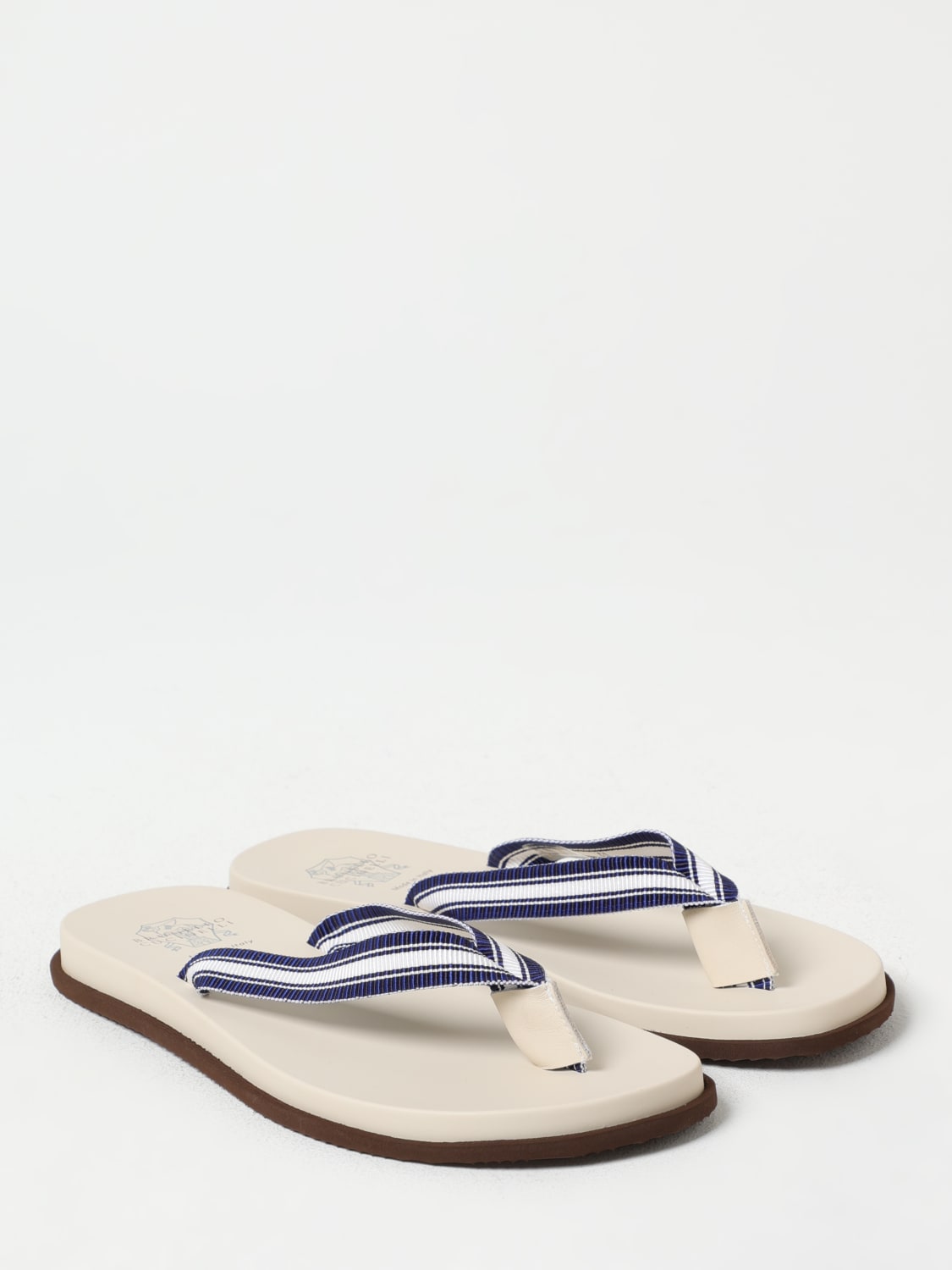 サンダル BRUNELLO CUCINELLI Men Sandals Beige MZUNAVH328 CJR38 Brunello Cucinelli double-buckle Suede Sandals | Neutrals