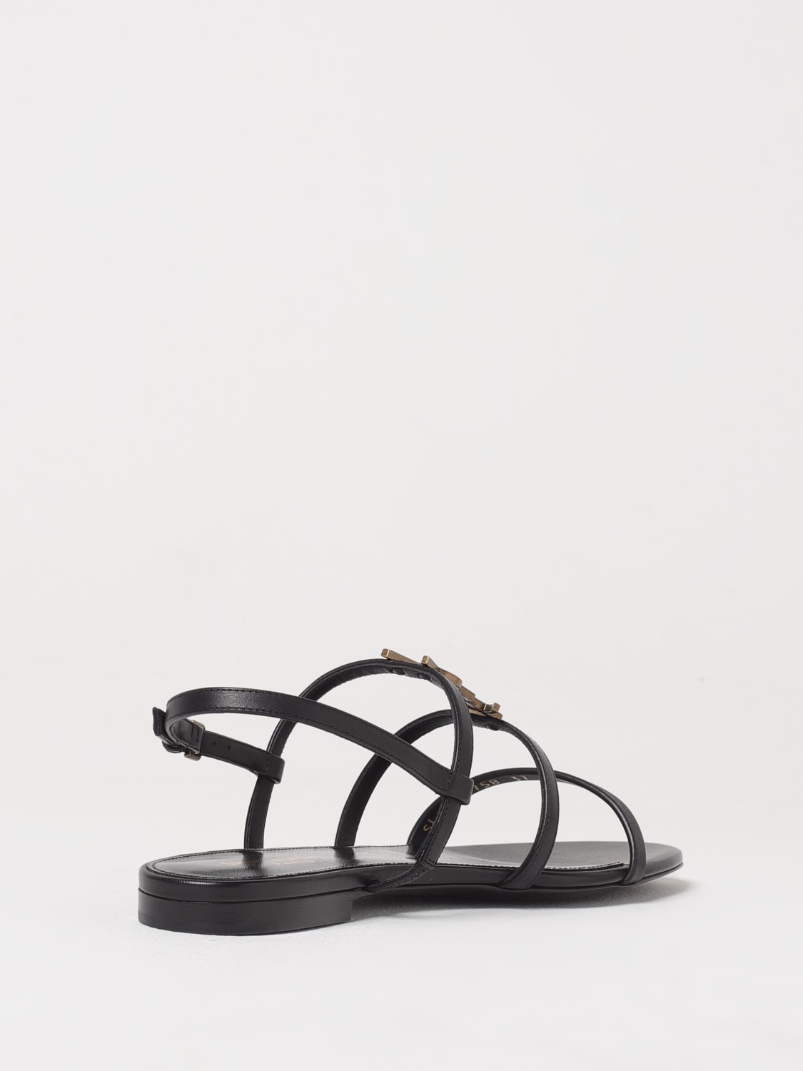 SAINT LAURENT SANDALI BASSI: Sandalo Cassandre Saint Laurent in pelle , Nero - Img 3