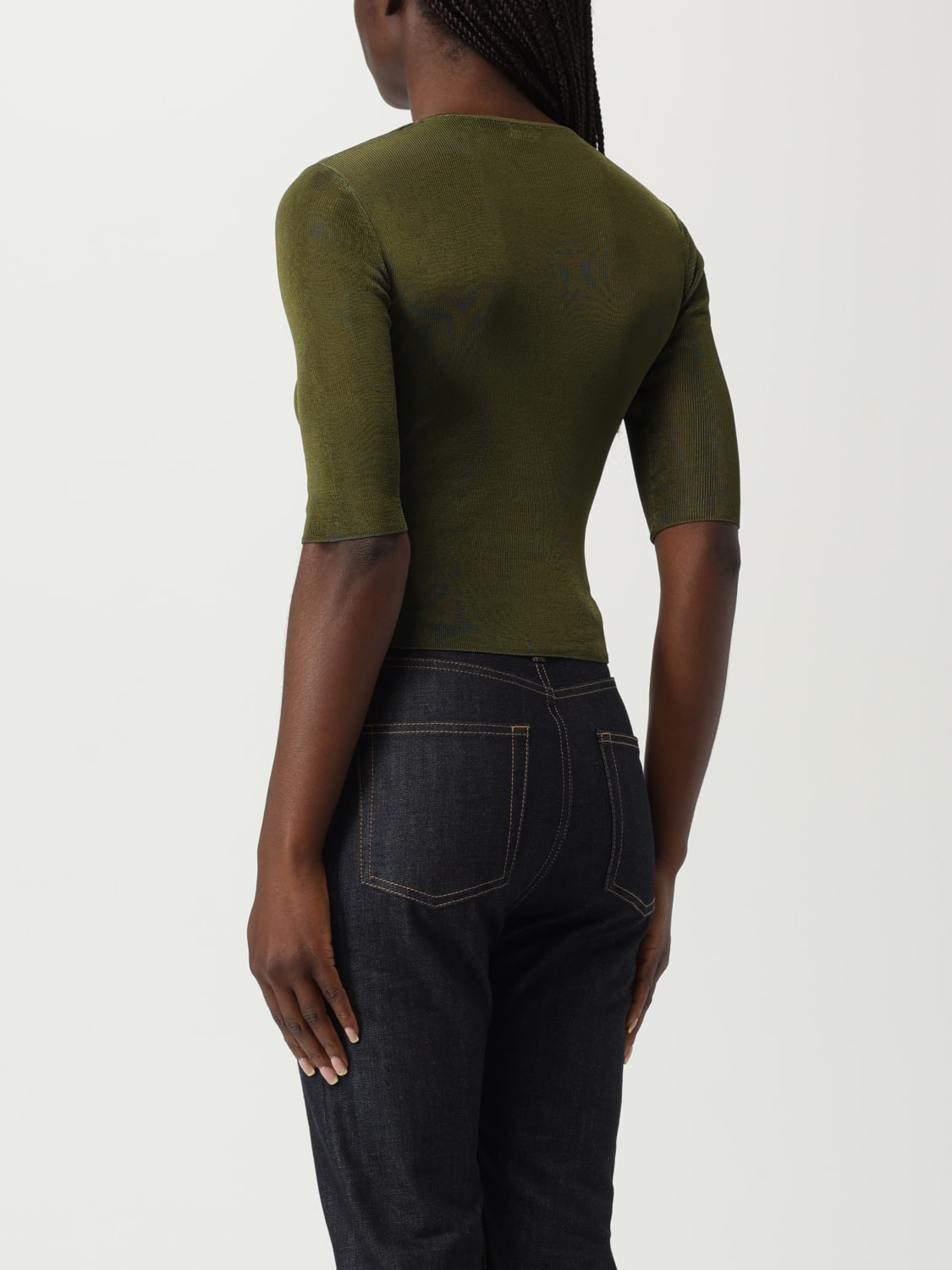 SAINT LAURENT SWEATER: Sweater woman Saint Laurent, Kaki - Img 3